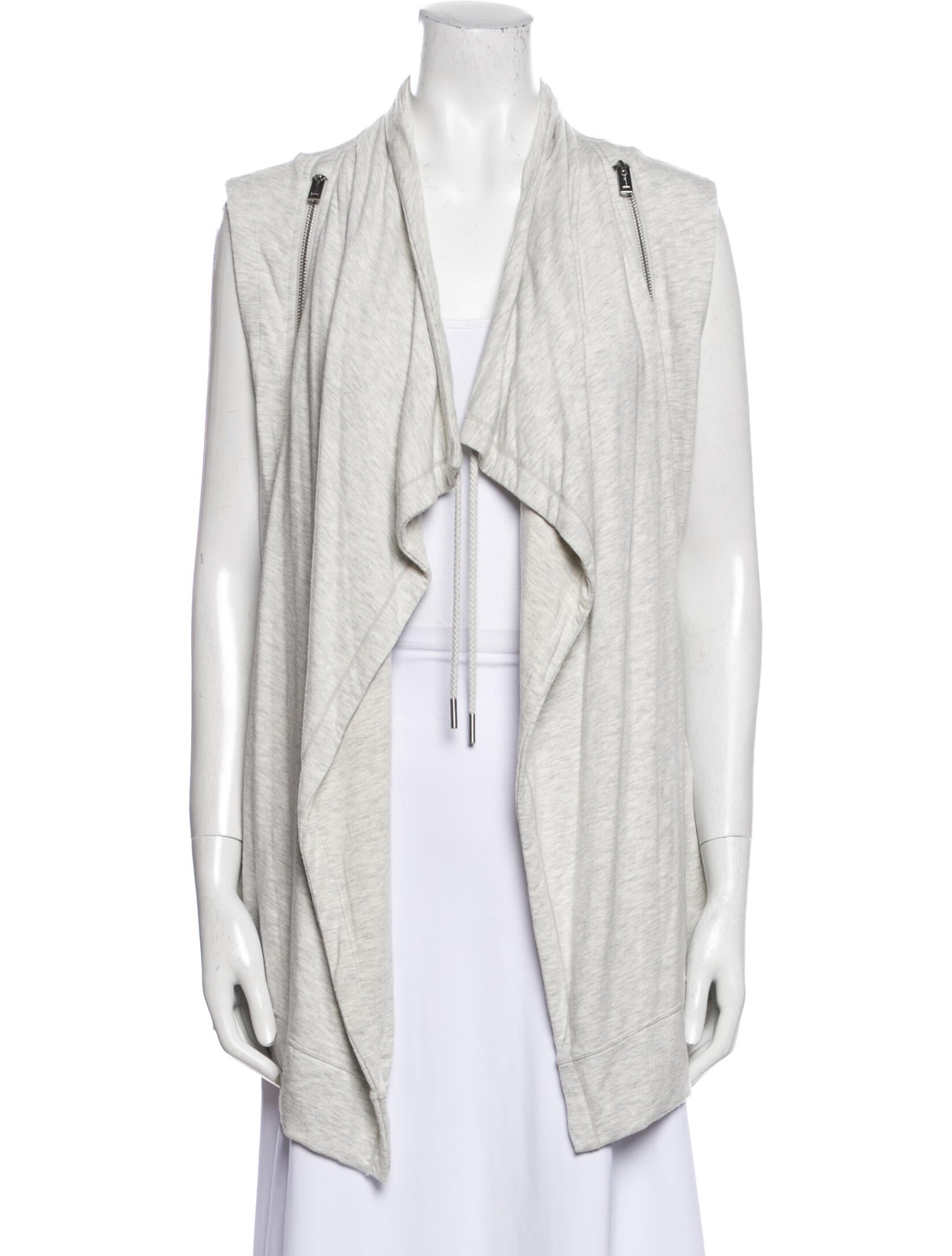 Donna Karan Grey Open Front Sweater M
