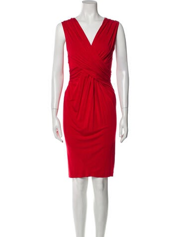 Donna Karan Dresses V-Neck Knee-Length Dress Petite