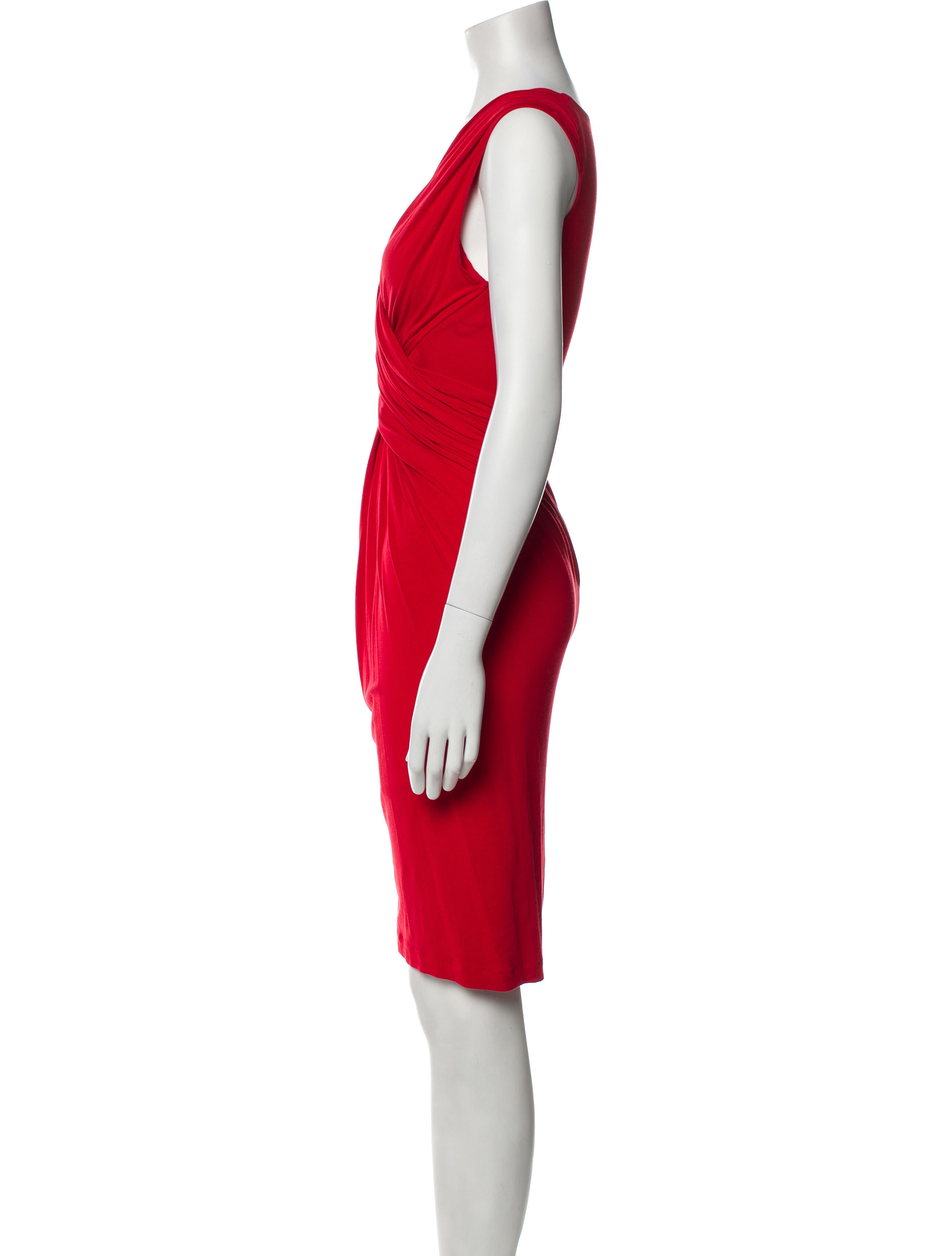 Donna Karan V-Neck Knee-Length Dress