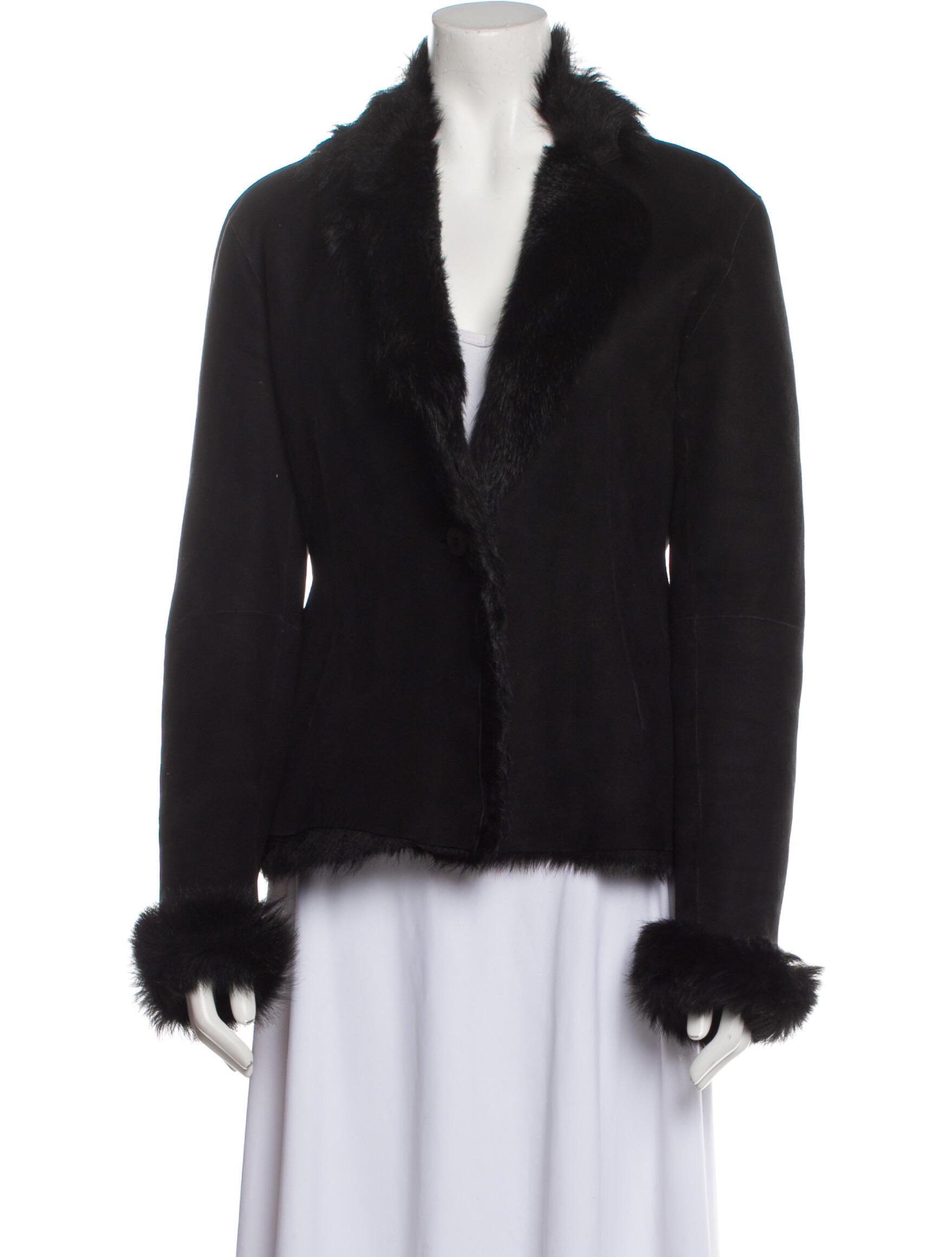 Donna Karan Lambskin Jacket Black Jackets, Clothing DON47490 The