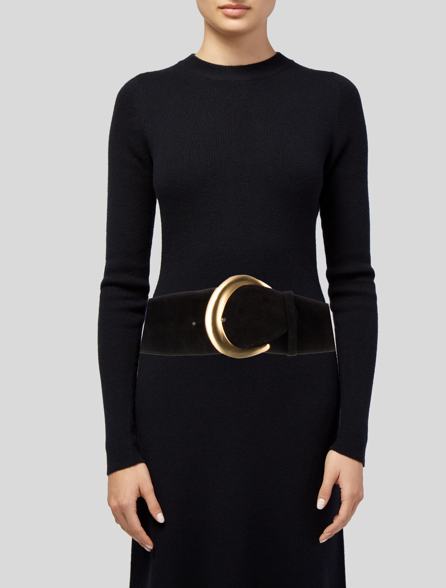 Donna Karan New York - Suede Abstract Buckle Belt main image 1