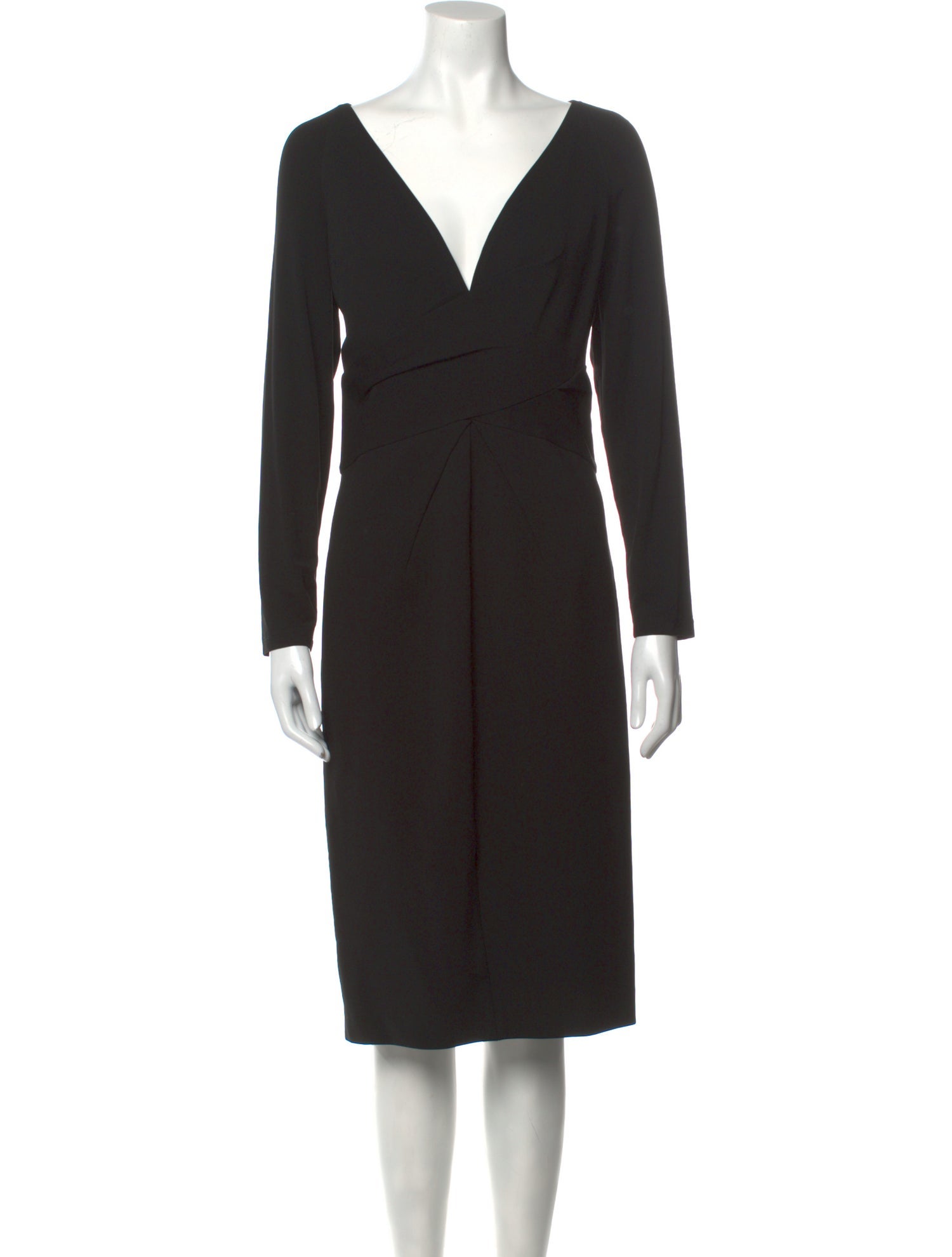 Donna Karan Plunge Neckline Midi Length Dress