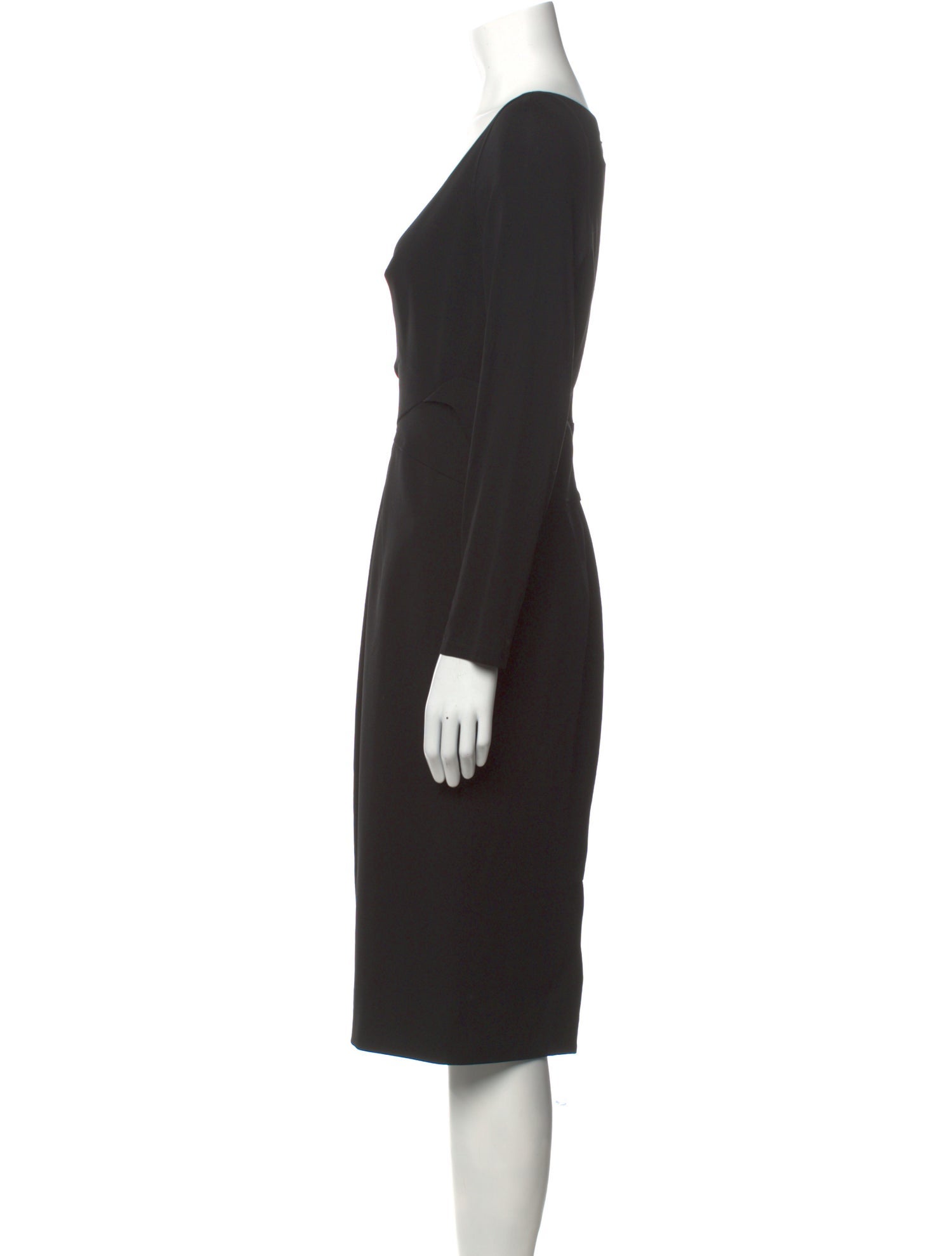 Donna Karan Plunge Neckline Midi Length Dress