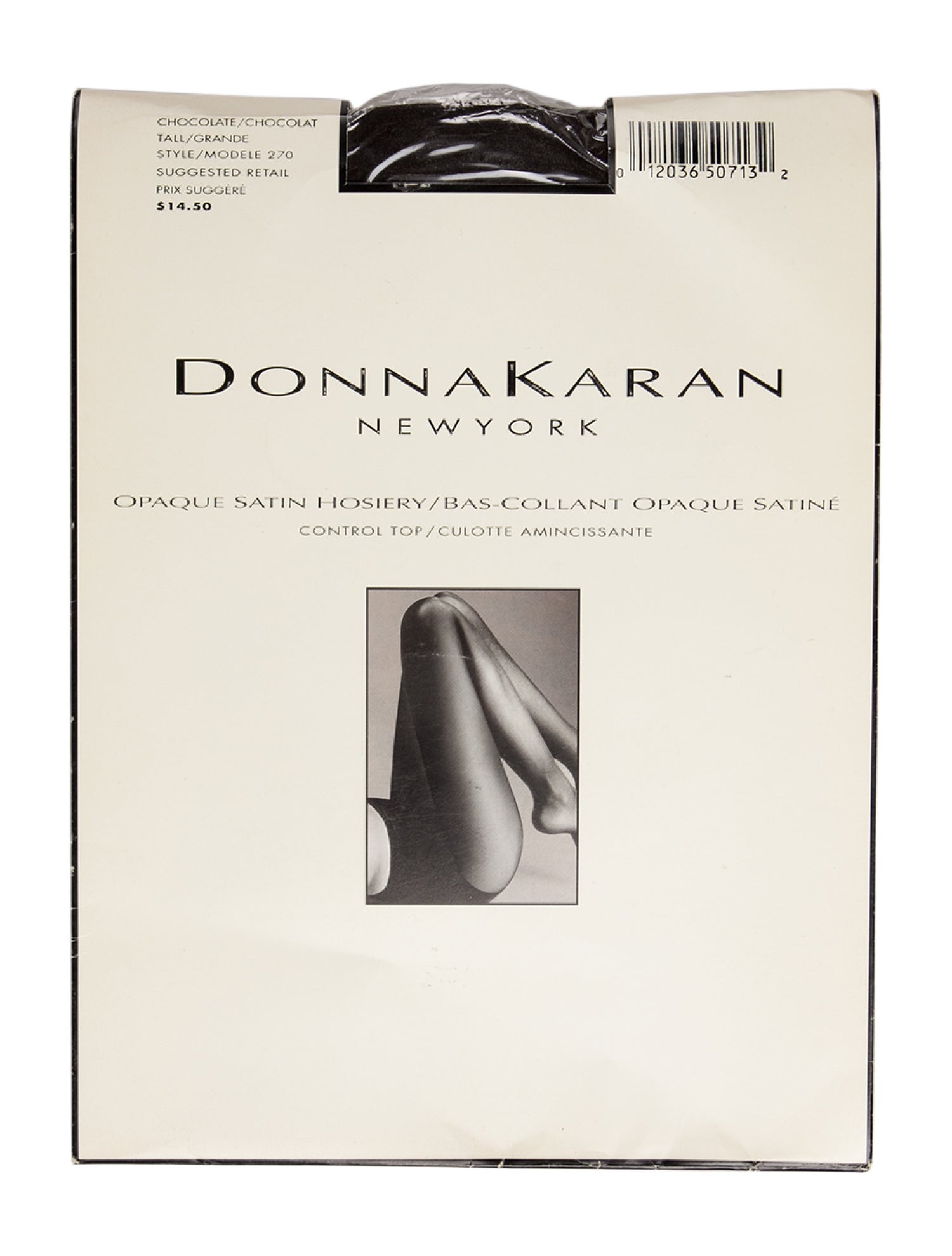 Donna Karan Opaque Satin Control Top Pantyhose w/ Tags Brown Hosiery