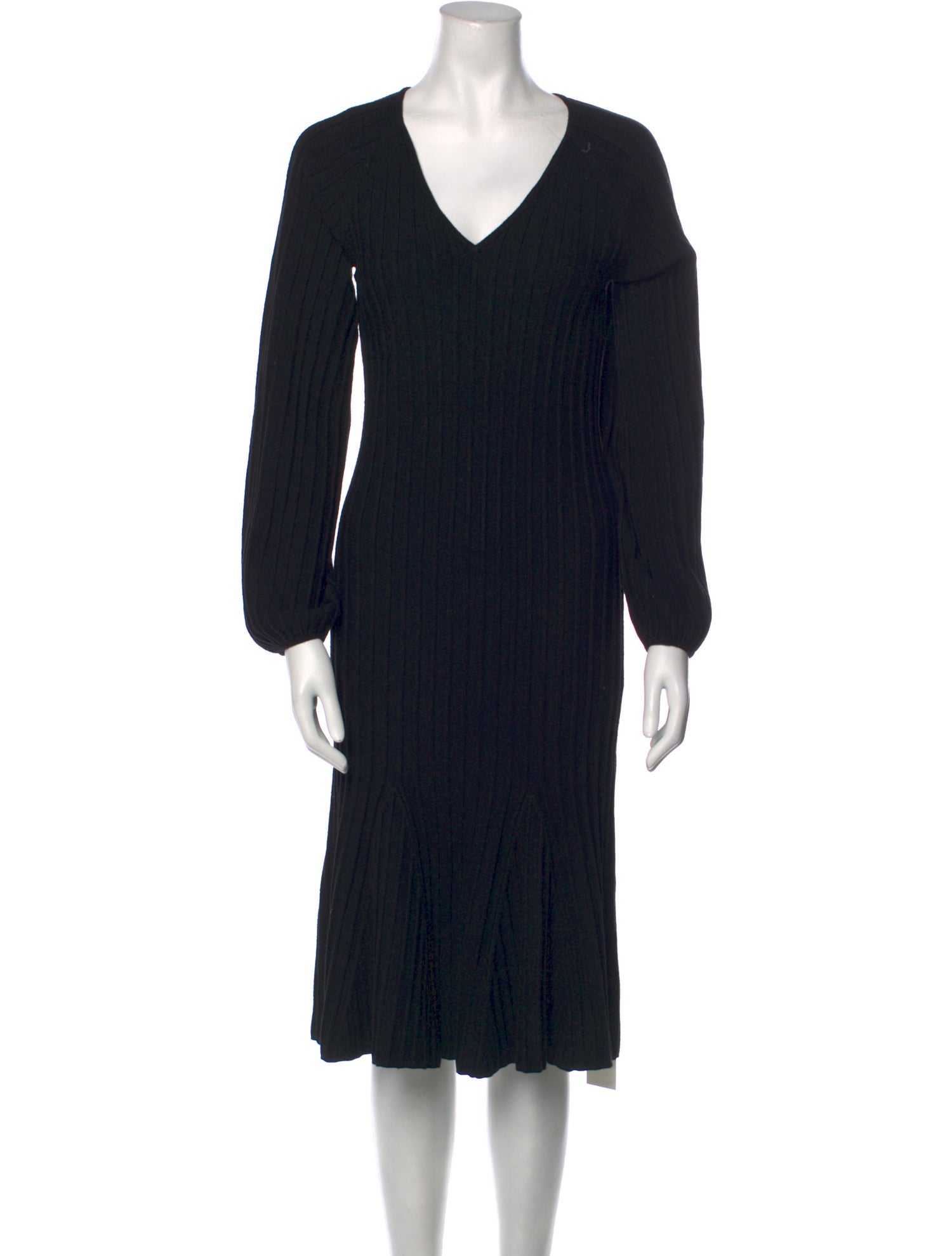 Donna Karan V-Neck Midi Length Dress