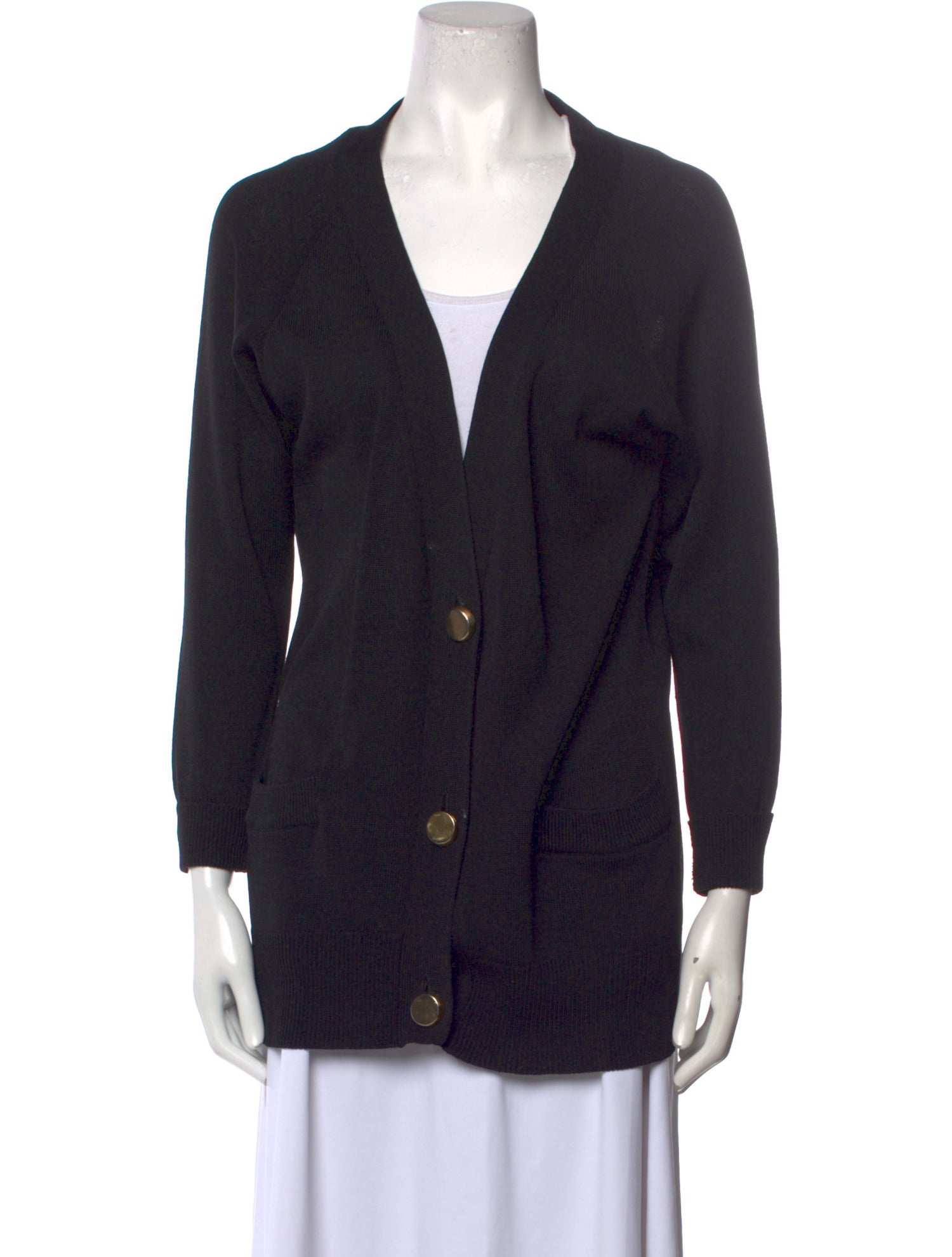 Donna Karan Plunge Neckline Sweater