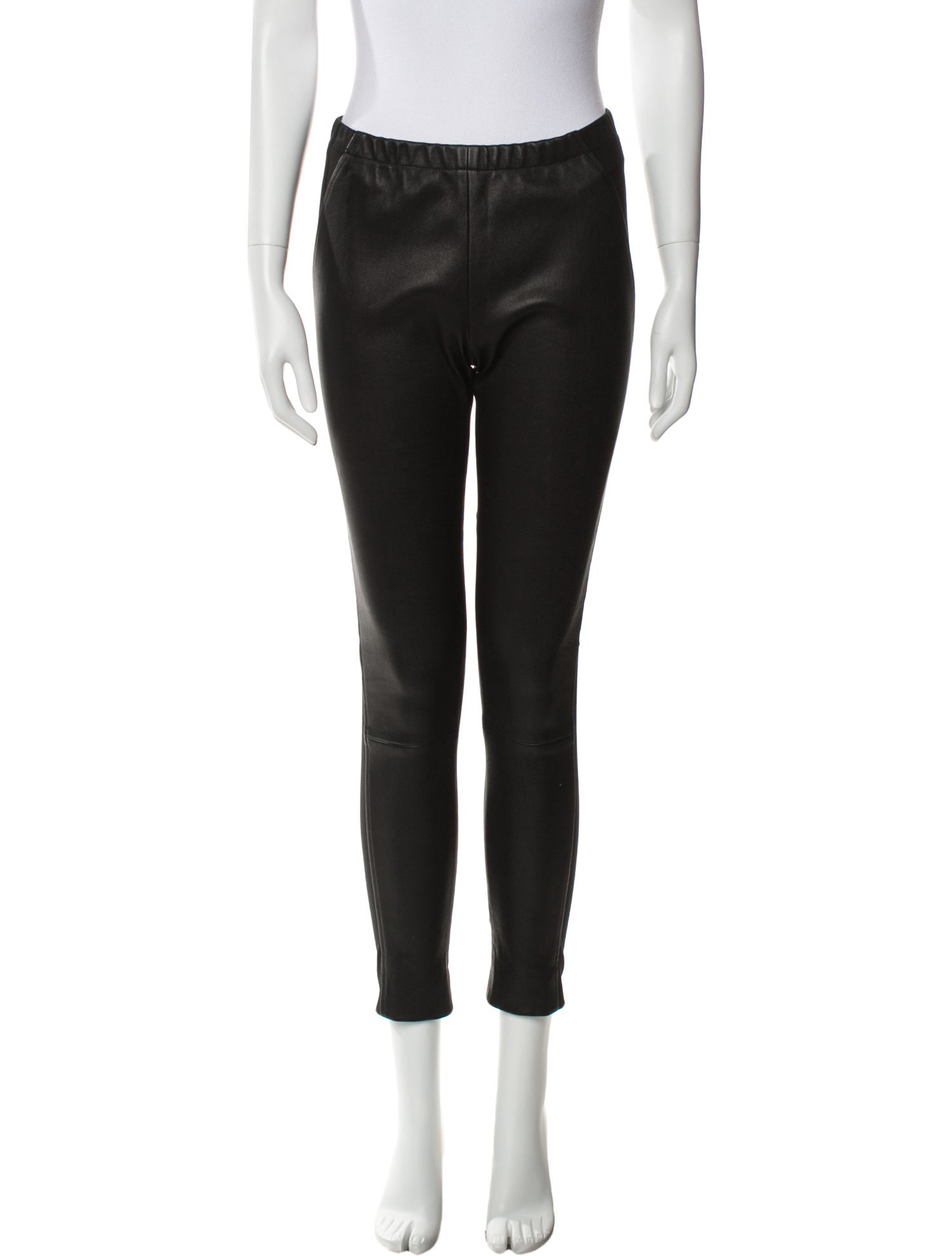 Donna Karan Lamb Leather Skinny Leg Pants
