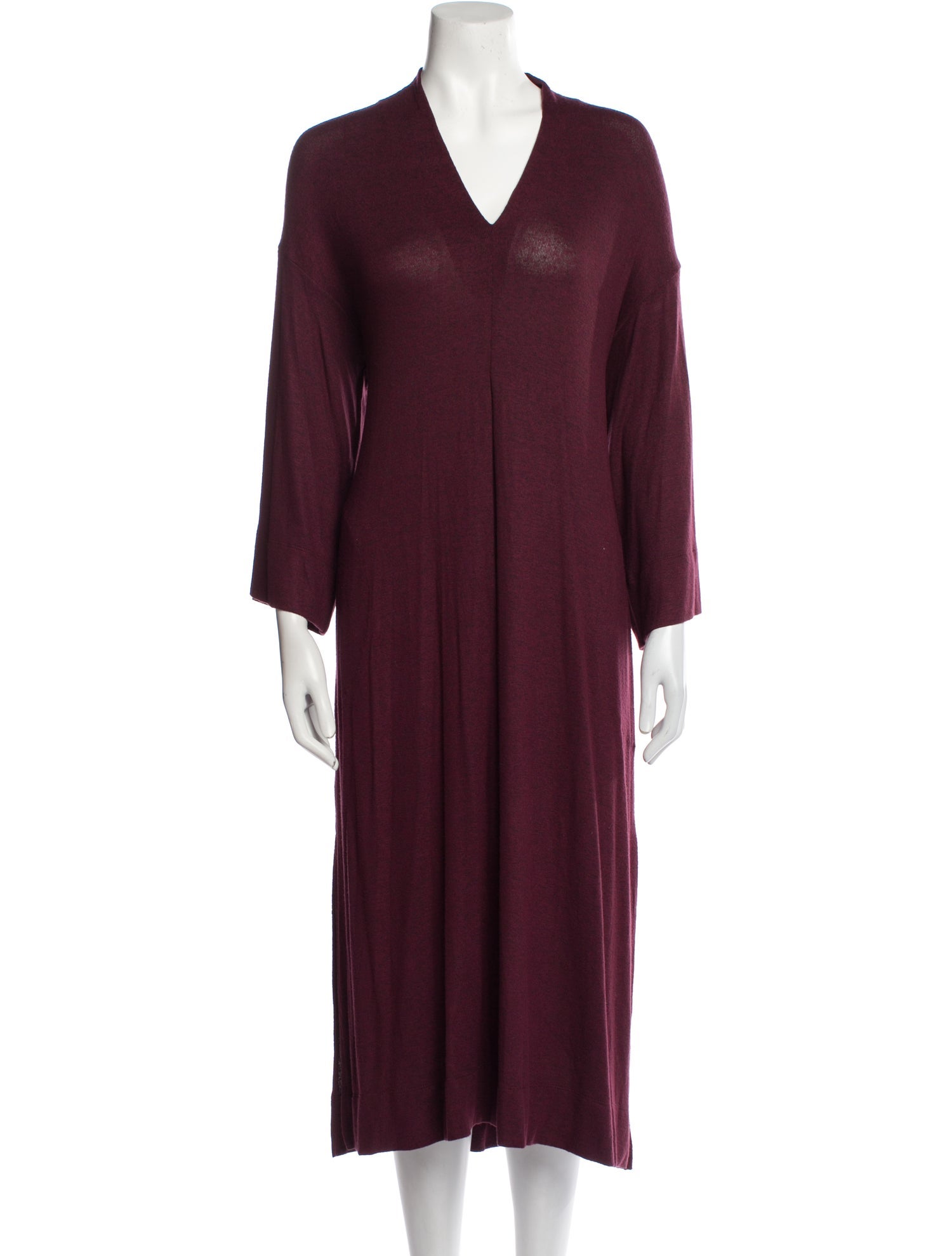 Donna Karan V-Neck Midi Length Dress