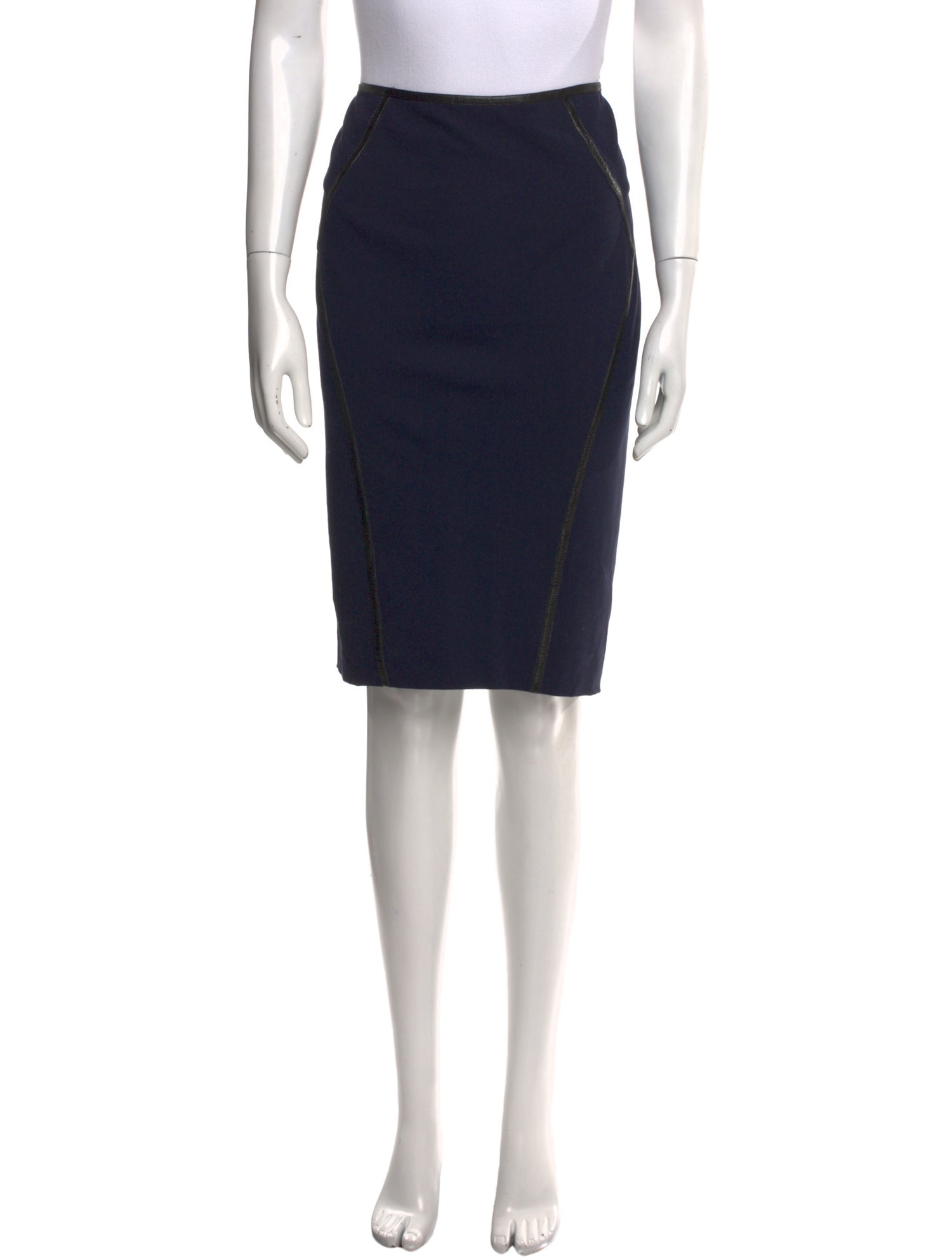 Donna Karan Pleated Accents Knee-Length Skirt