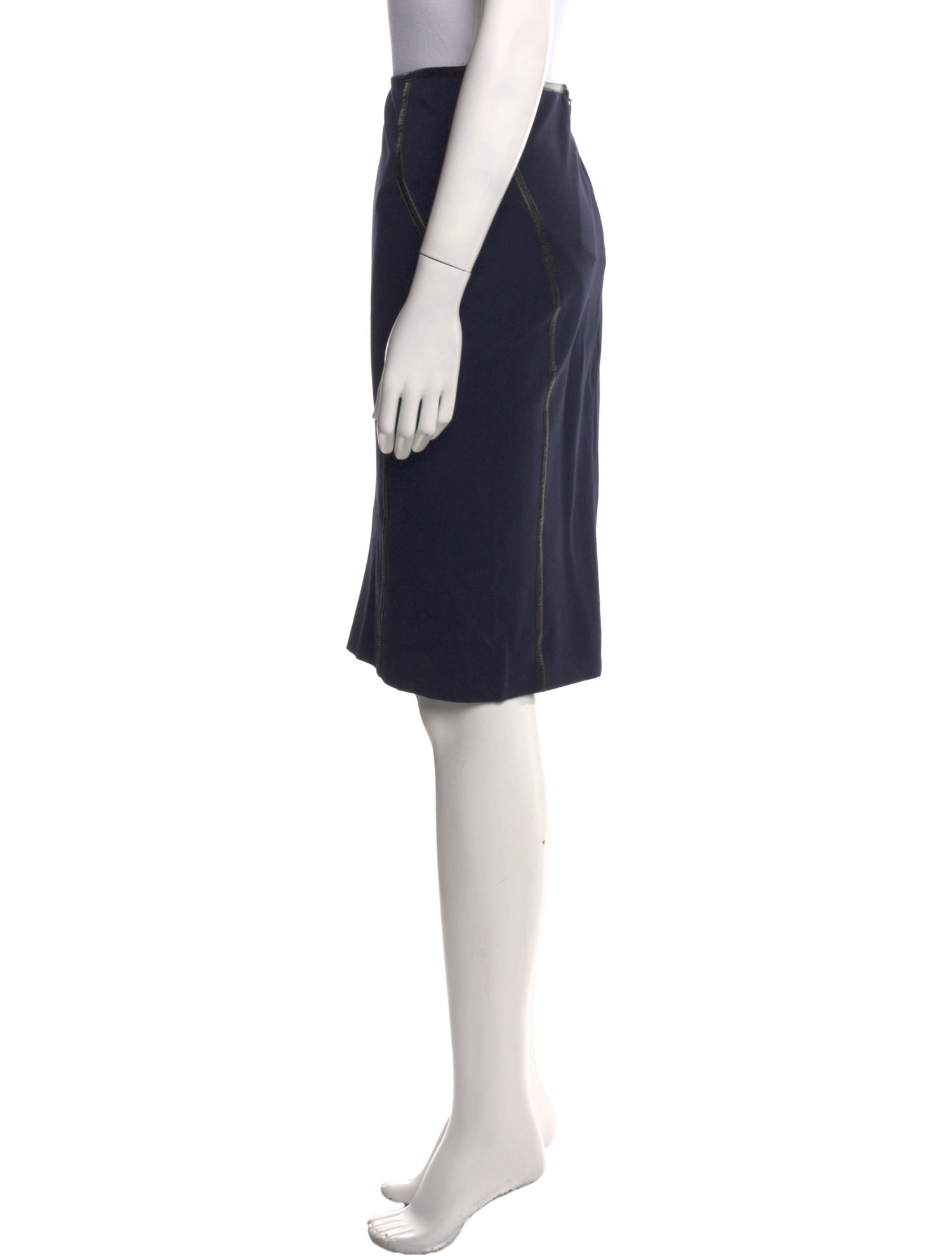 Donna Karan Pleated Accents Knee-Length Skirt