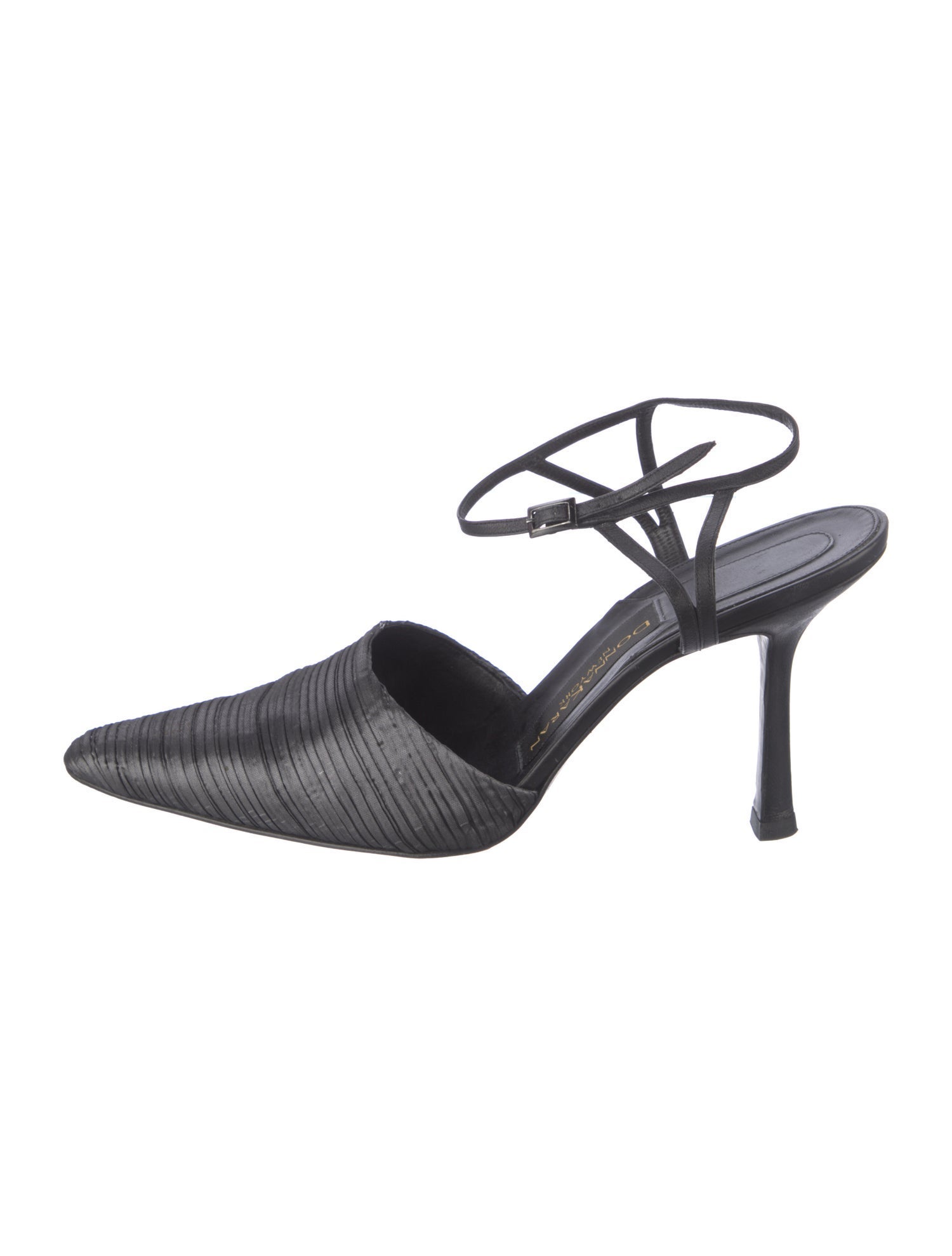 Donna Karan Satin Animal Print Slingback Pumps