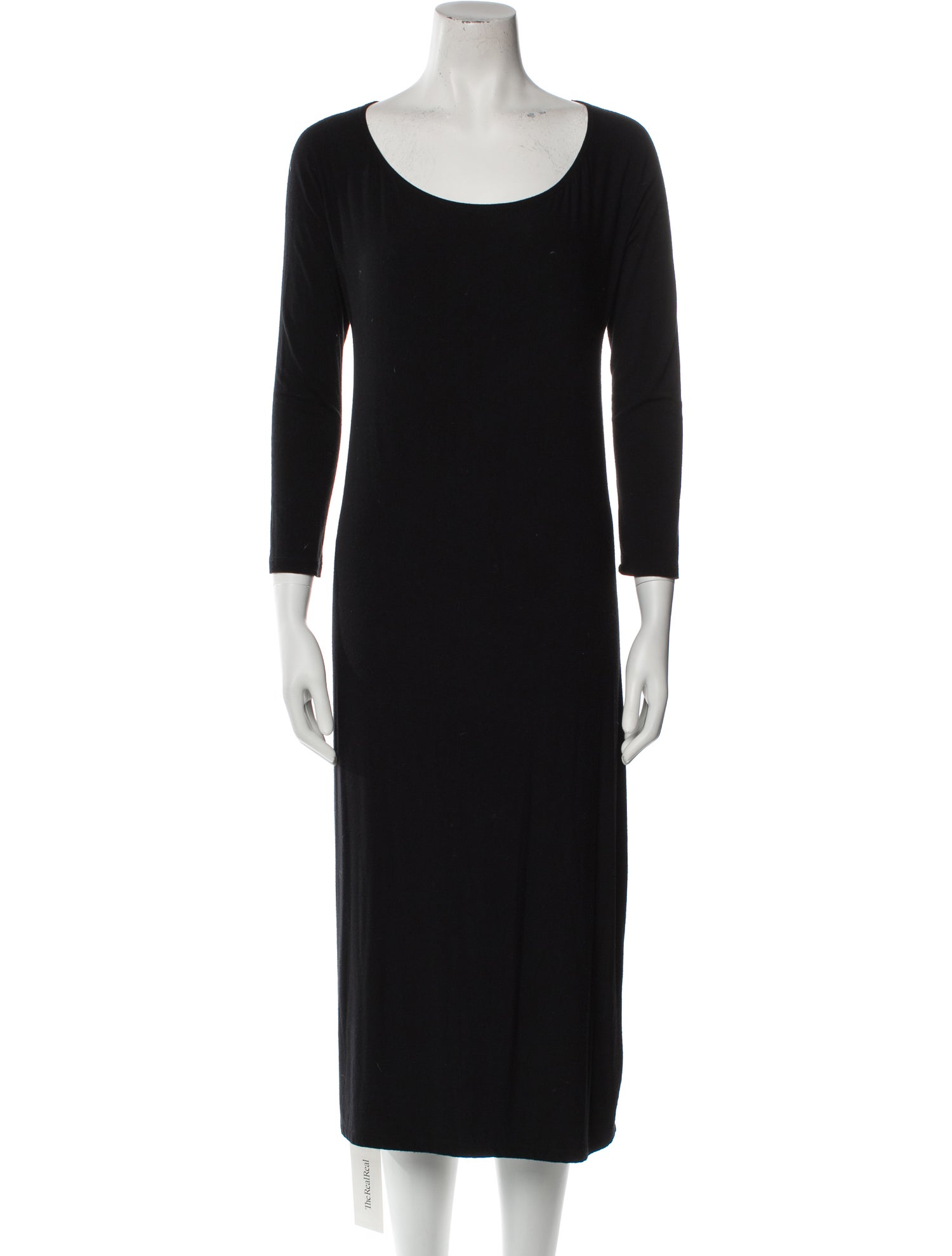 Donna Karan Scoop Neck Midi Length Dress