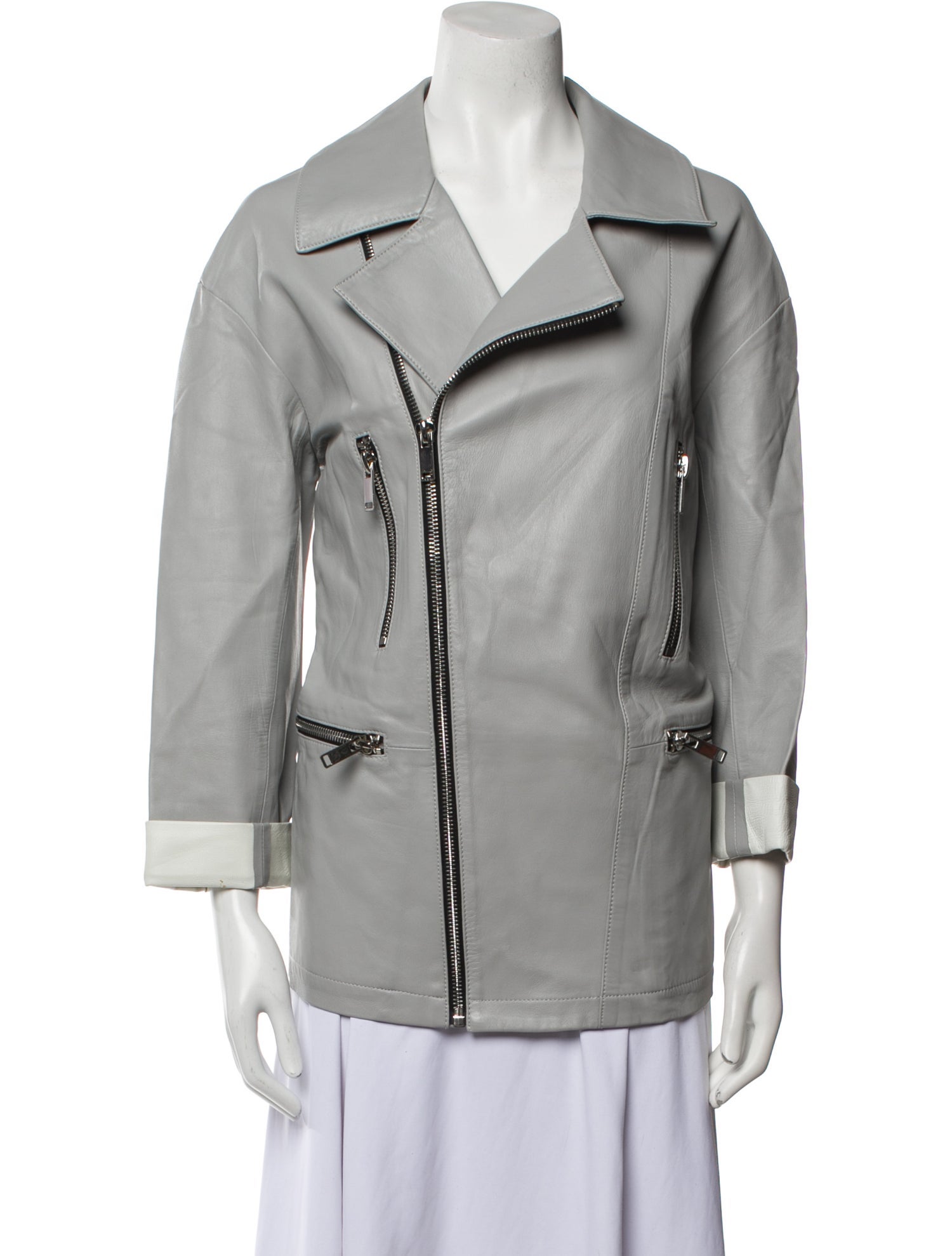 Donna Karan Leather Biker Jacket