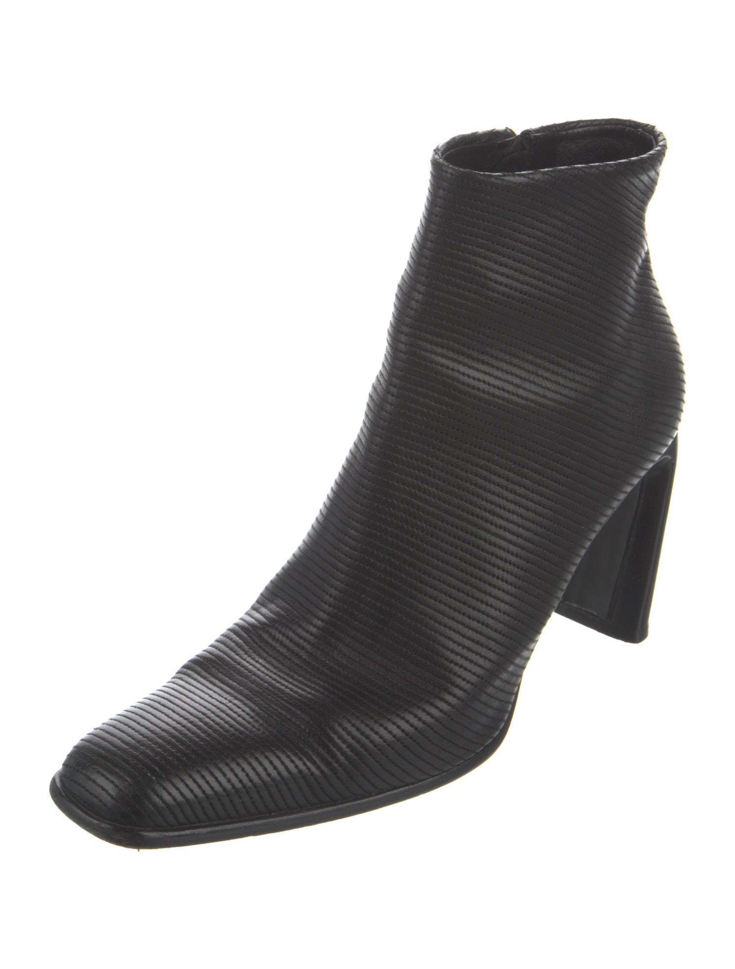 Donna Karan Leather Whipstitch Trim Boots