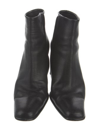 Donna Karan Leather Whipstitch Trim Boots