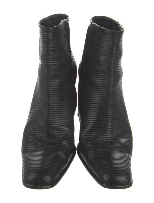 Donna Karan Leather Whipstitch Trim Boots