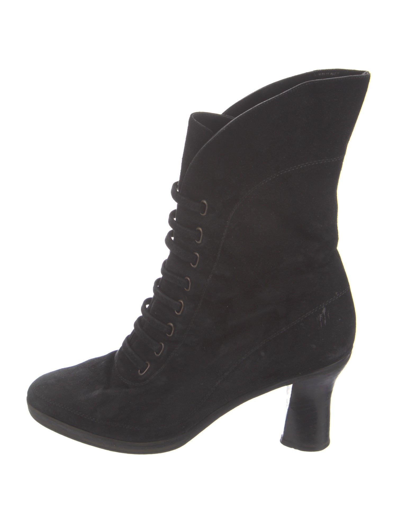 Donna Karan Suede Lace-Up Boots