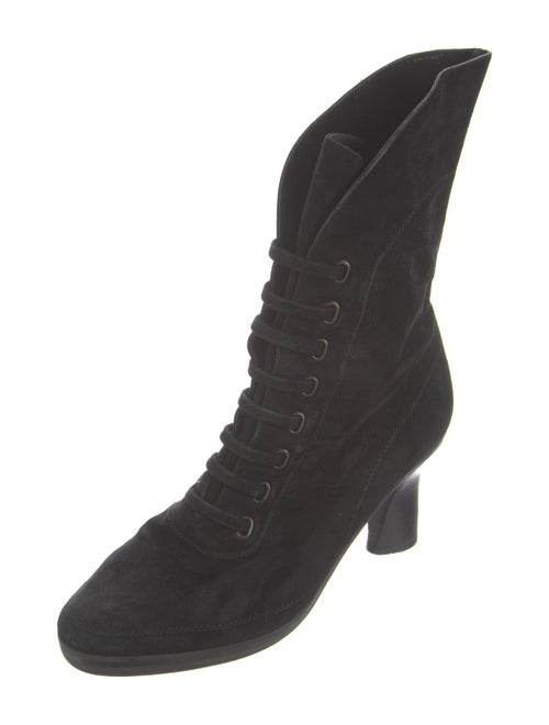Donna Karan Suede Lace-Up Boots