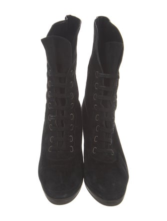 Donna Karan Suede Lace-Up Boots