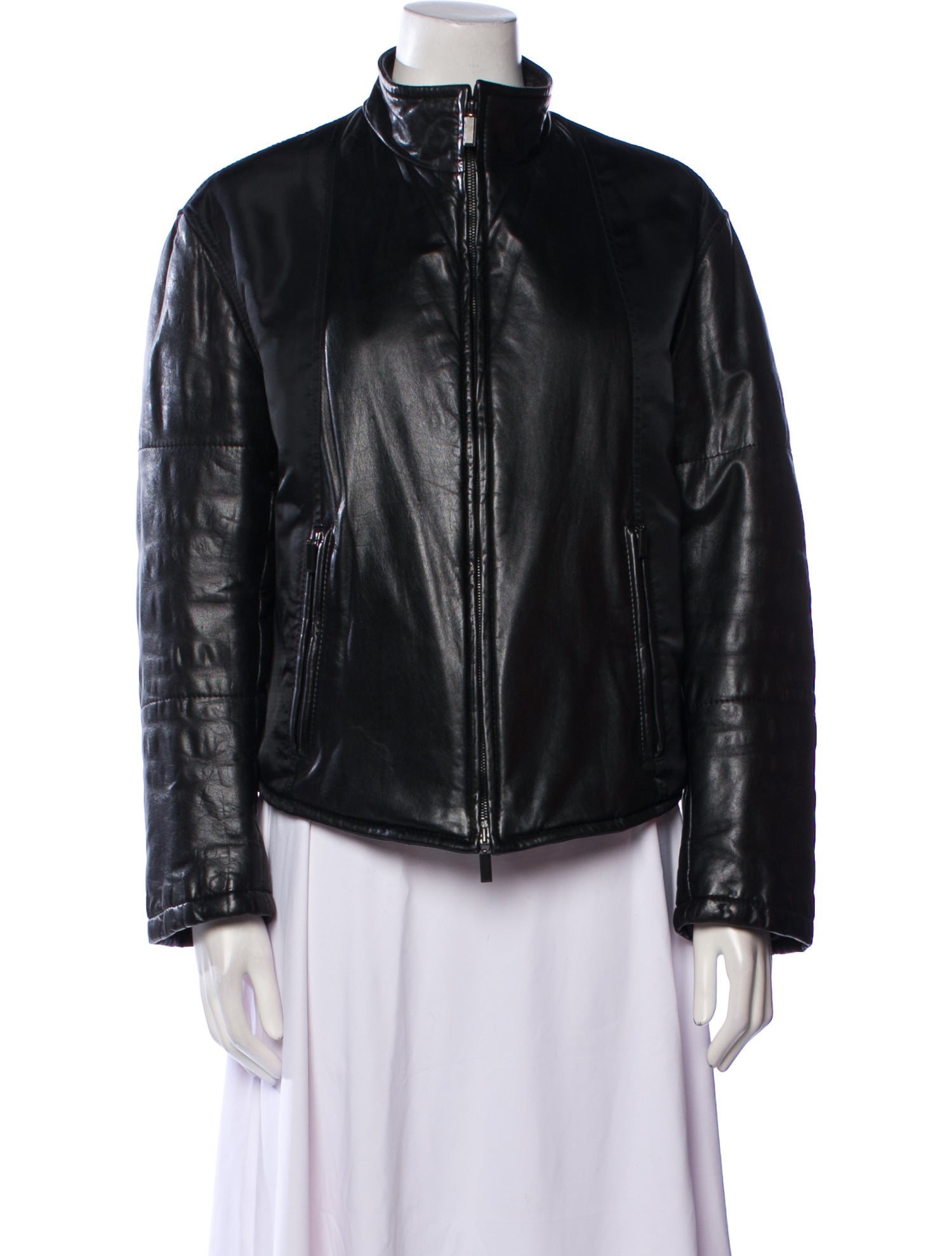 Donna Karan Leather Biker Jacket