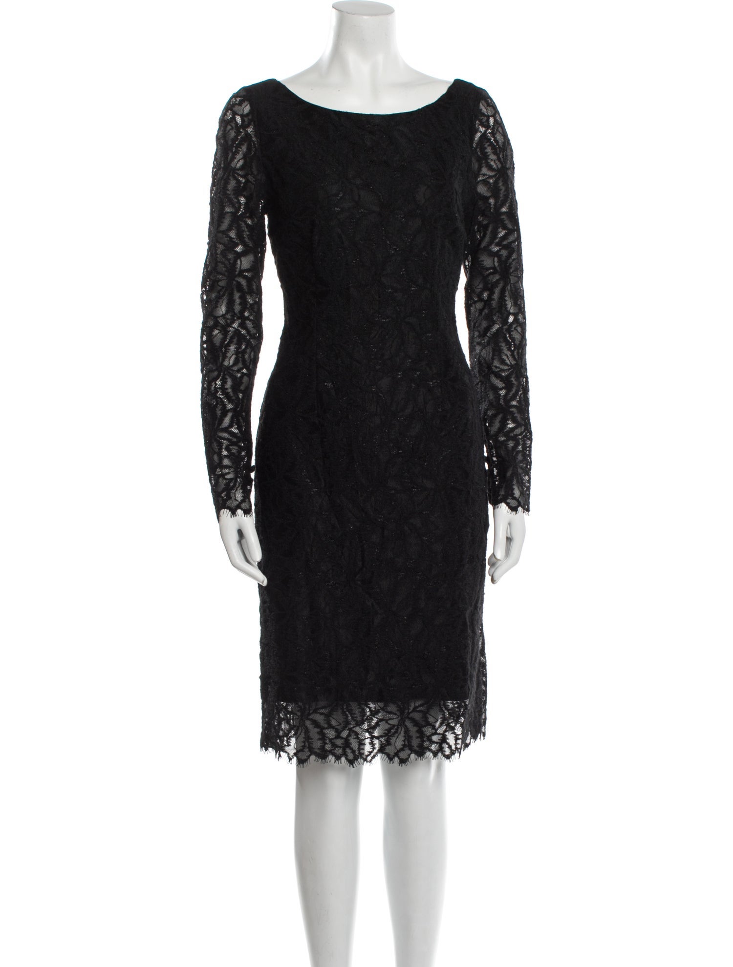 Donna Karan Lace Pattern Knee-Length Dress