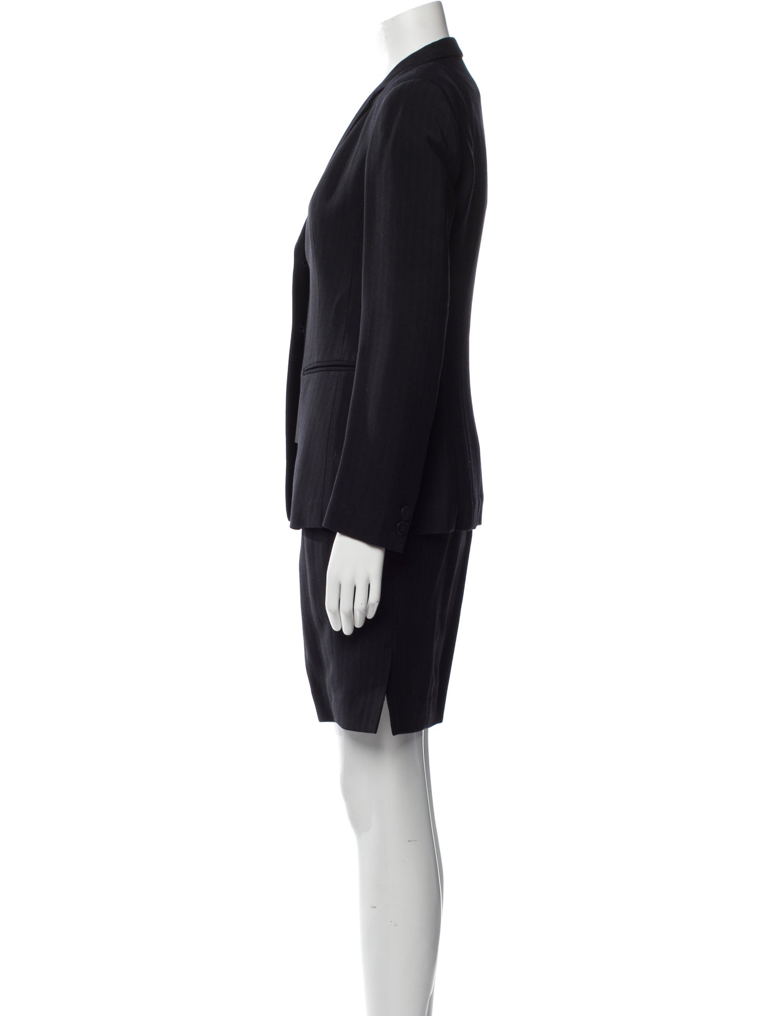 Donna Karan Wool Ruffle Embellishment Skirt Set