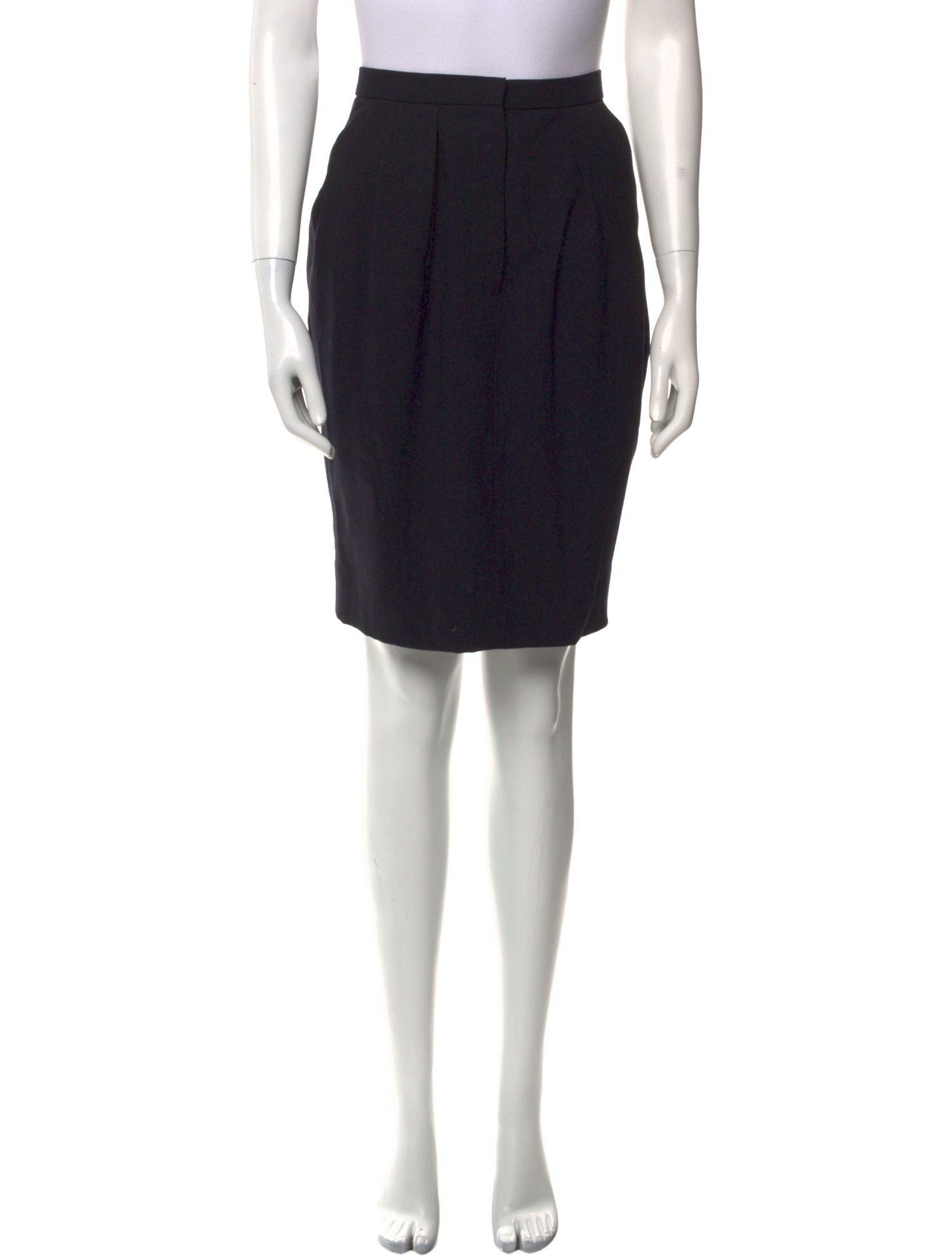 Donna Karan Pleated Accents Knee-Length Skirt