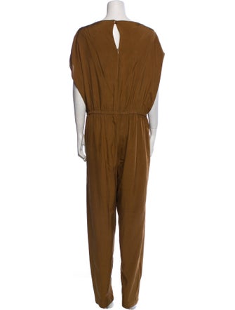 Donna Karan Silk Bateau Neckline Jumpsuit