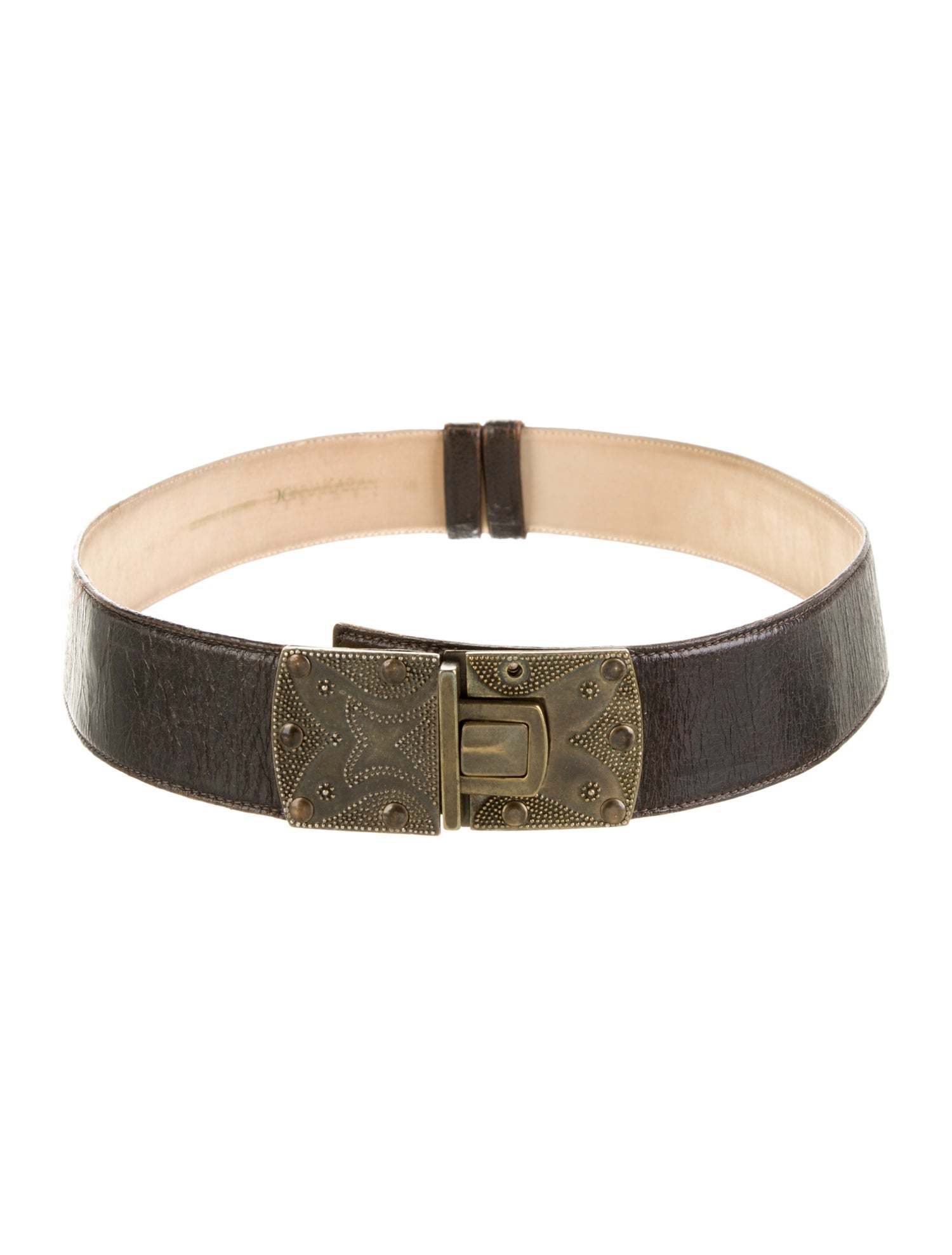 Donna Karan Wide Leather Waist Belt
