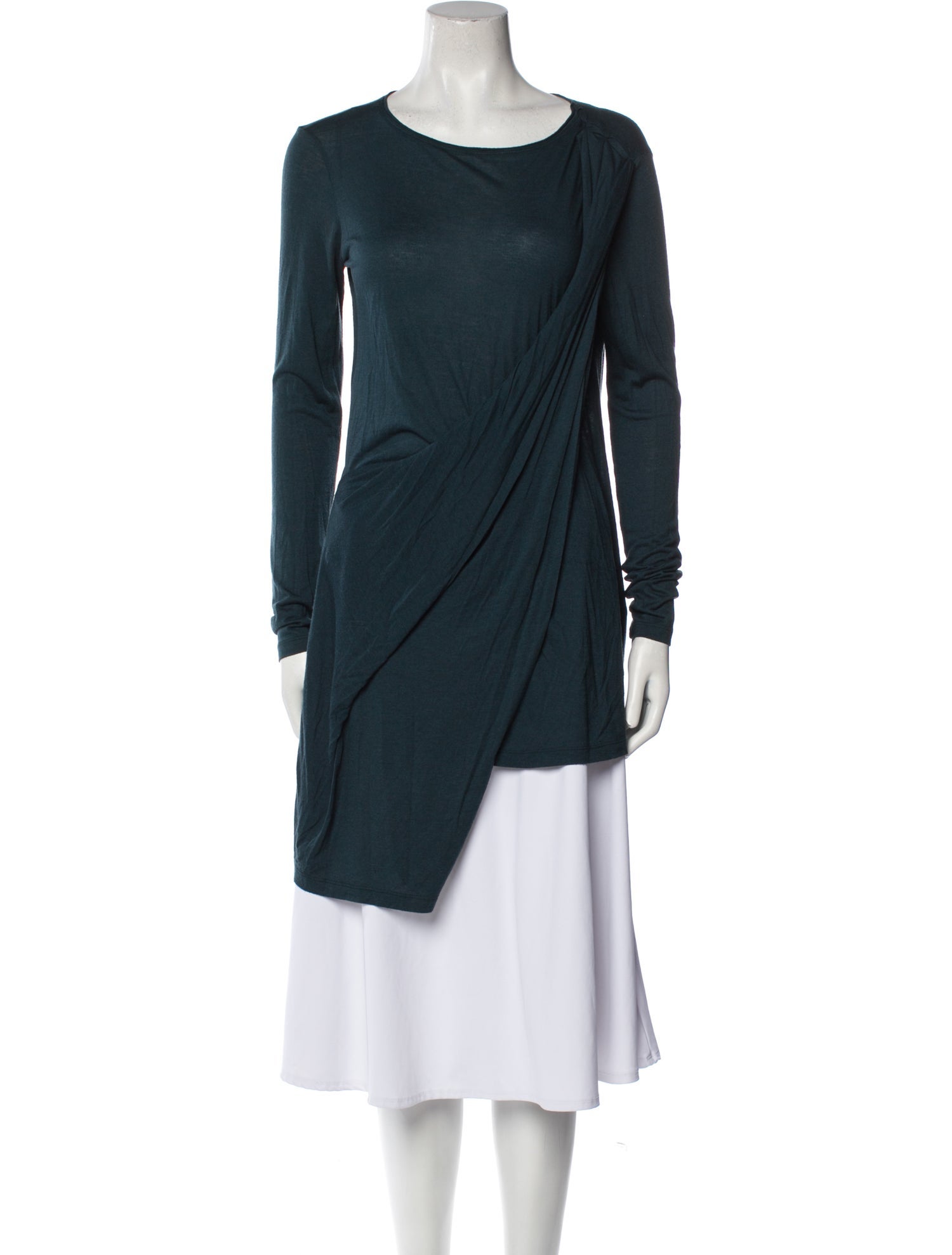 Donna Karan Scoop Neck Long Sleeve Tunic