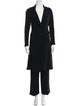 Donna Karan Wool Ruffle Embellishment Pantsuit