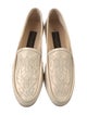 Donna Karan Leather Embroidered Accent Loafers