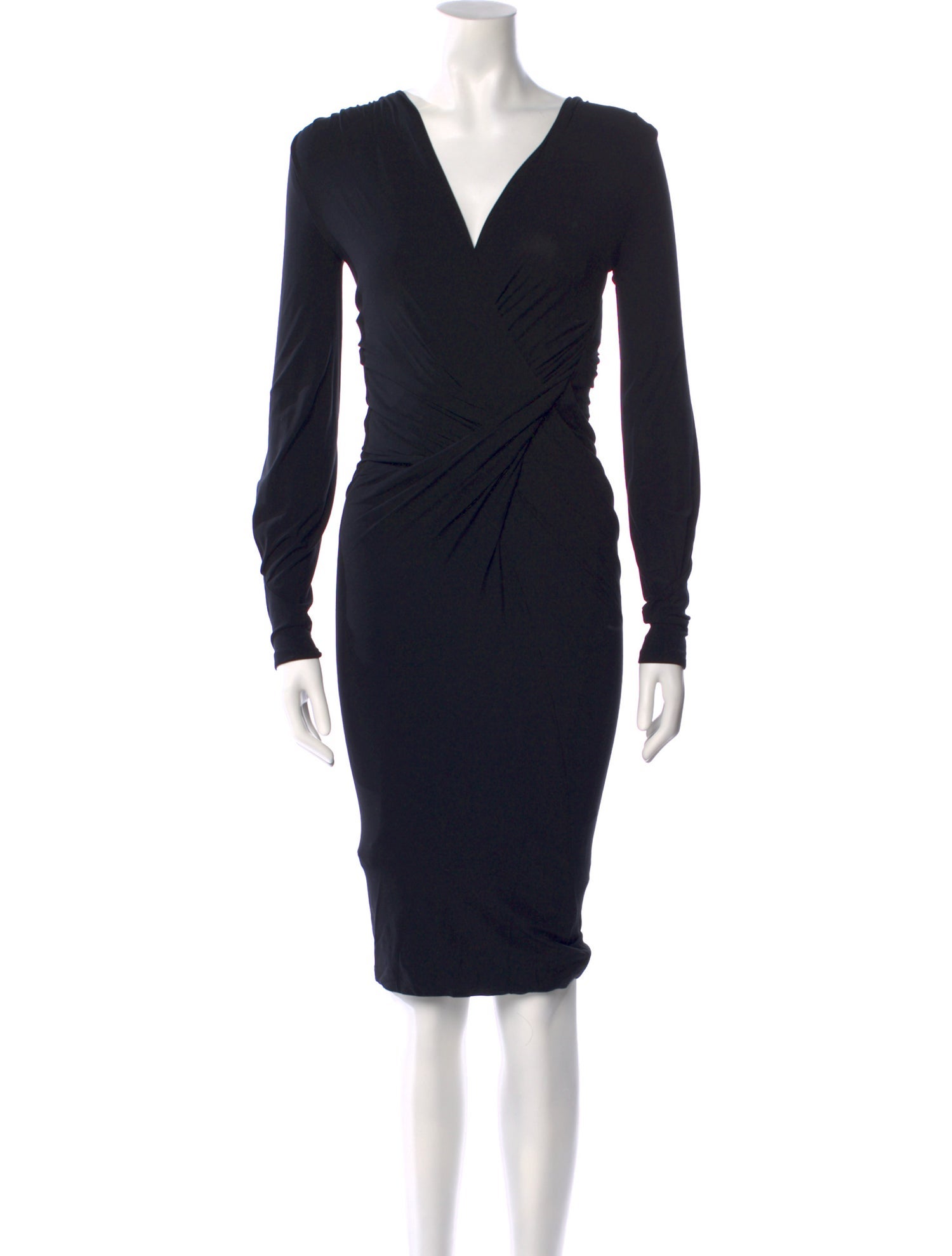 Donna Karan V-Neck Midi Length Dress