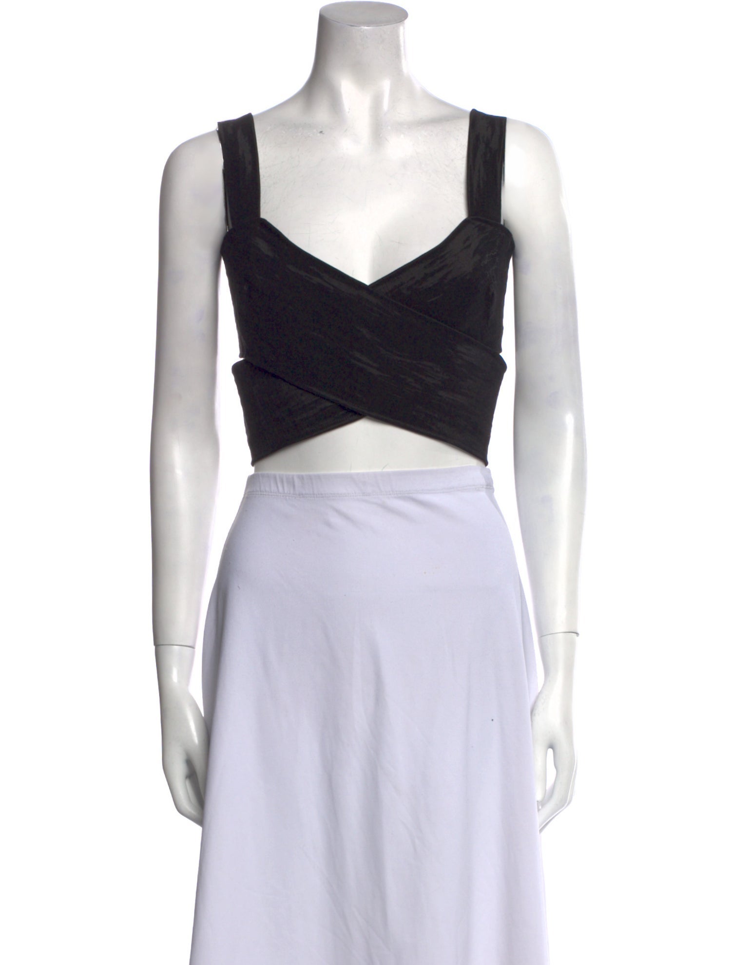 Donna Karan V-Neck Sleeveless Crop Top