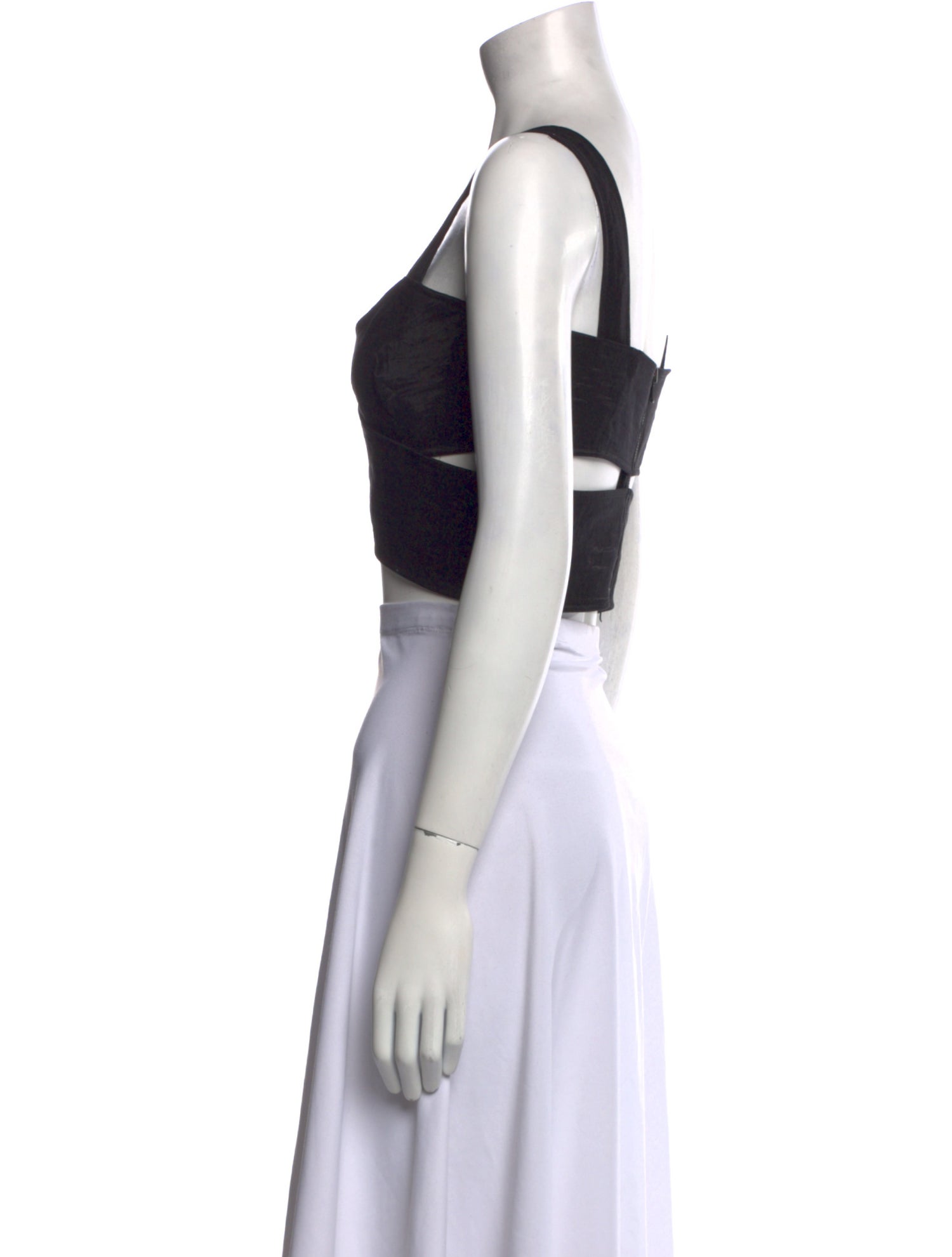 Donna Karan V-Neck Sleeveless Crop Top