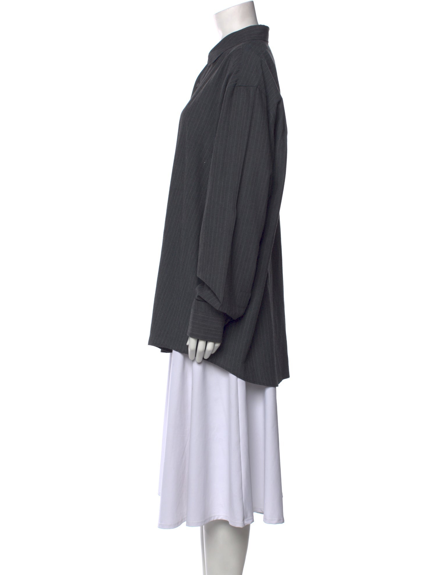 Donna Karan Long Sleeve Button-Up Top