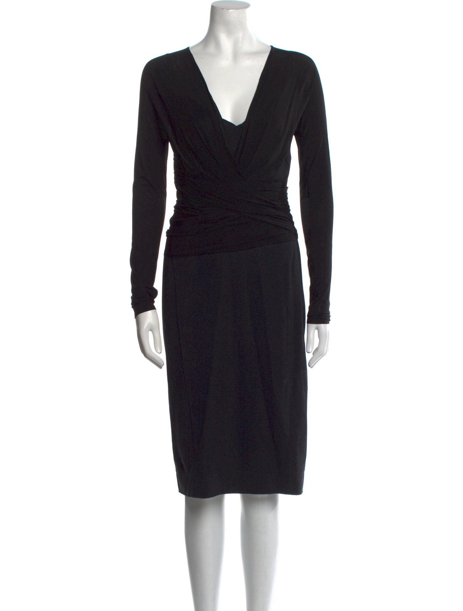 Donna Karan V-Neck Knee-Length Dress