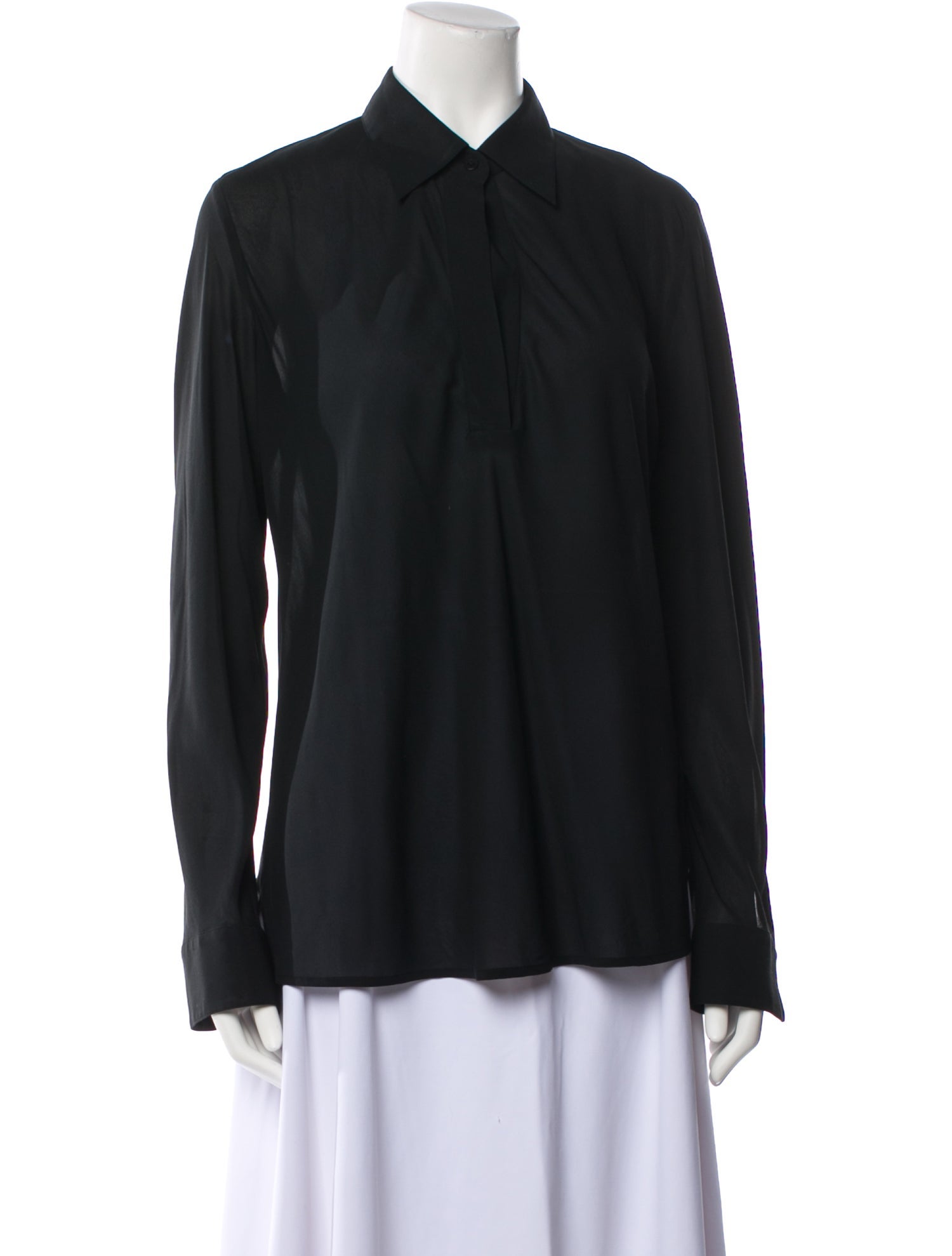Donna Karan Silk Long Sleeve Blouse