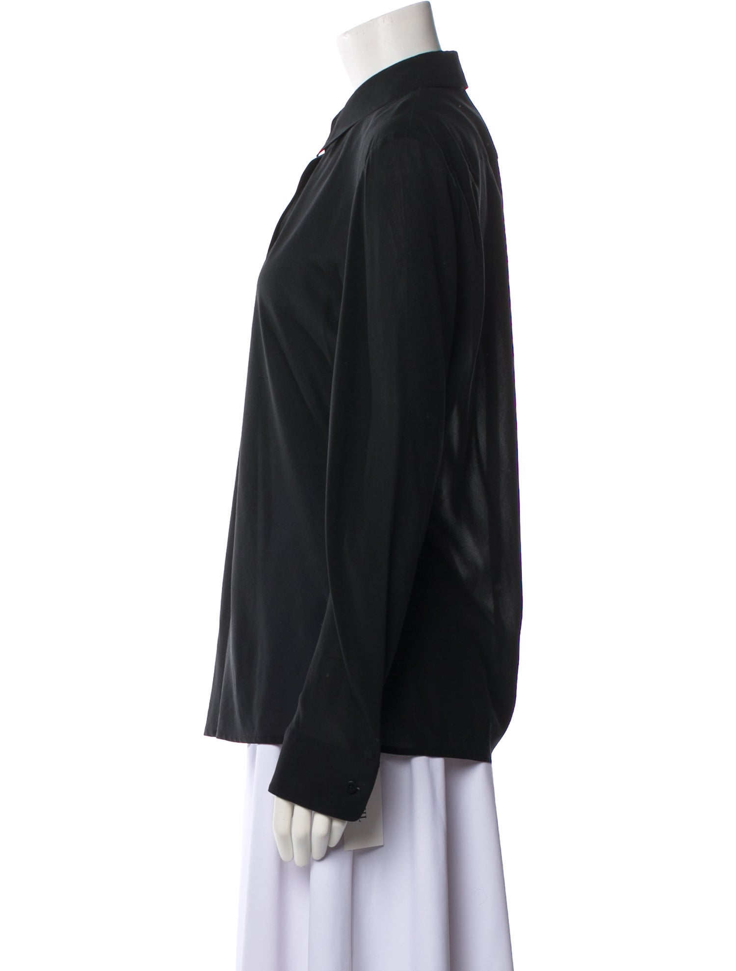Donna Karan Silk Long Sleeve Blouse