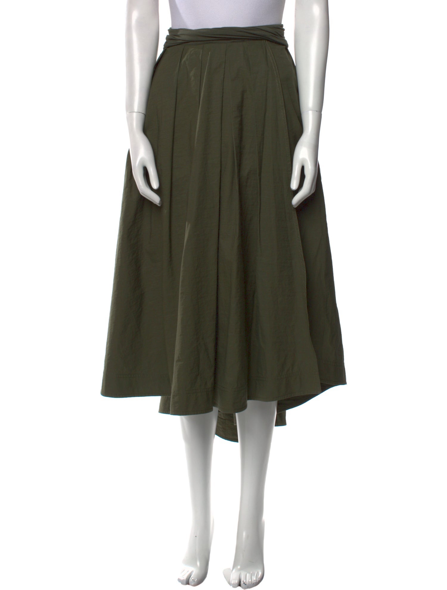 Donna Karan Pleated Accents Midi Length Skirt