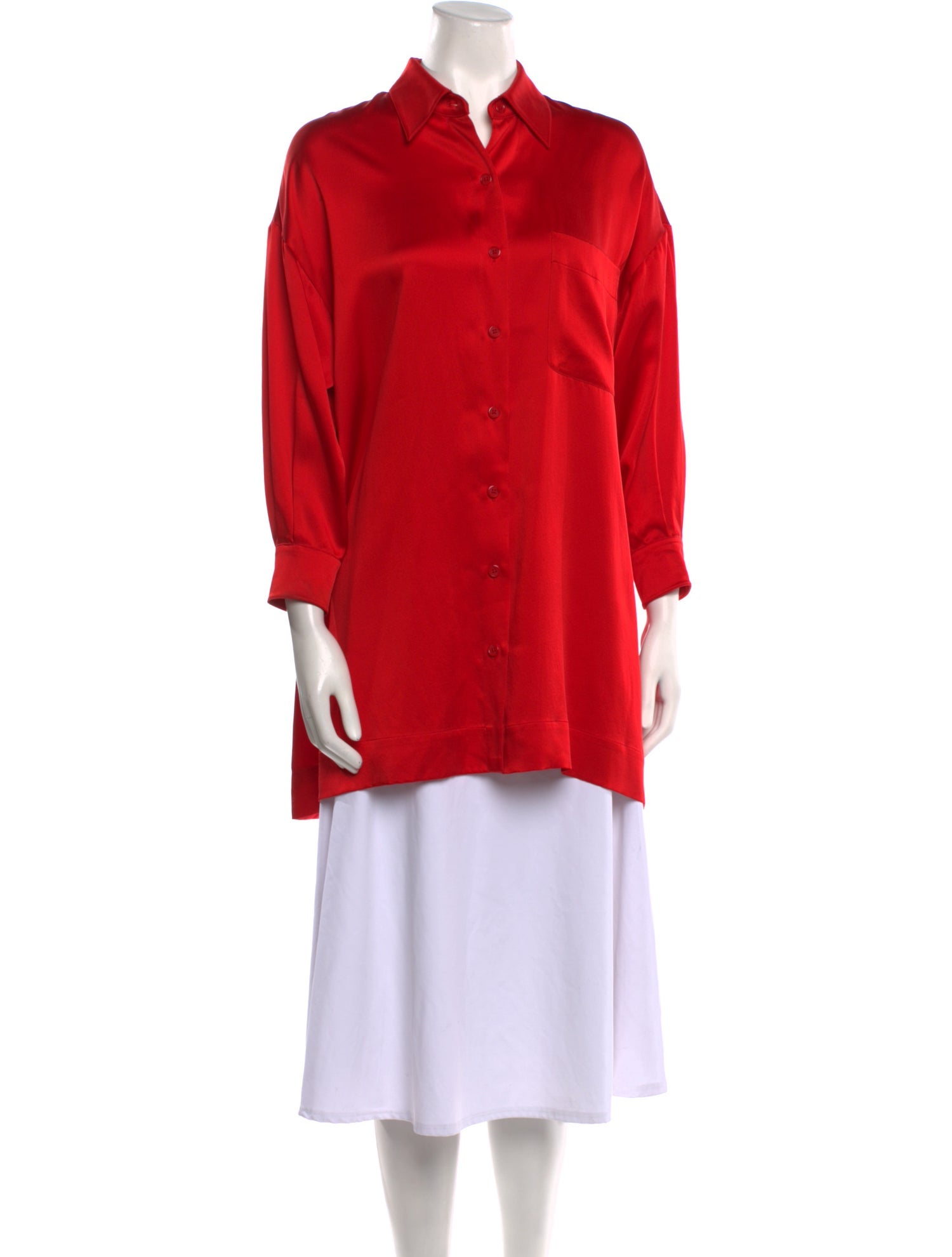 Donna Karan Silk Long Sleeve Tunic