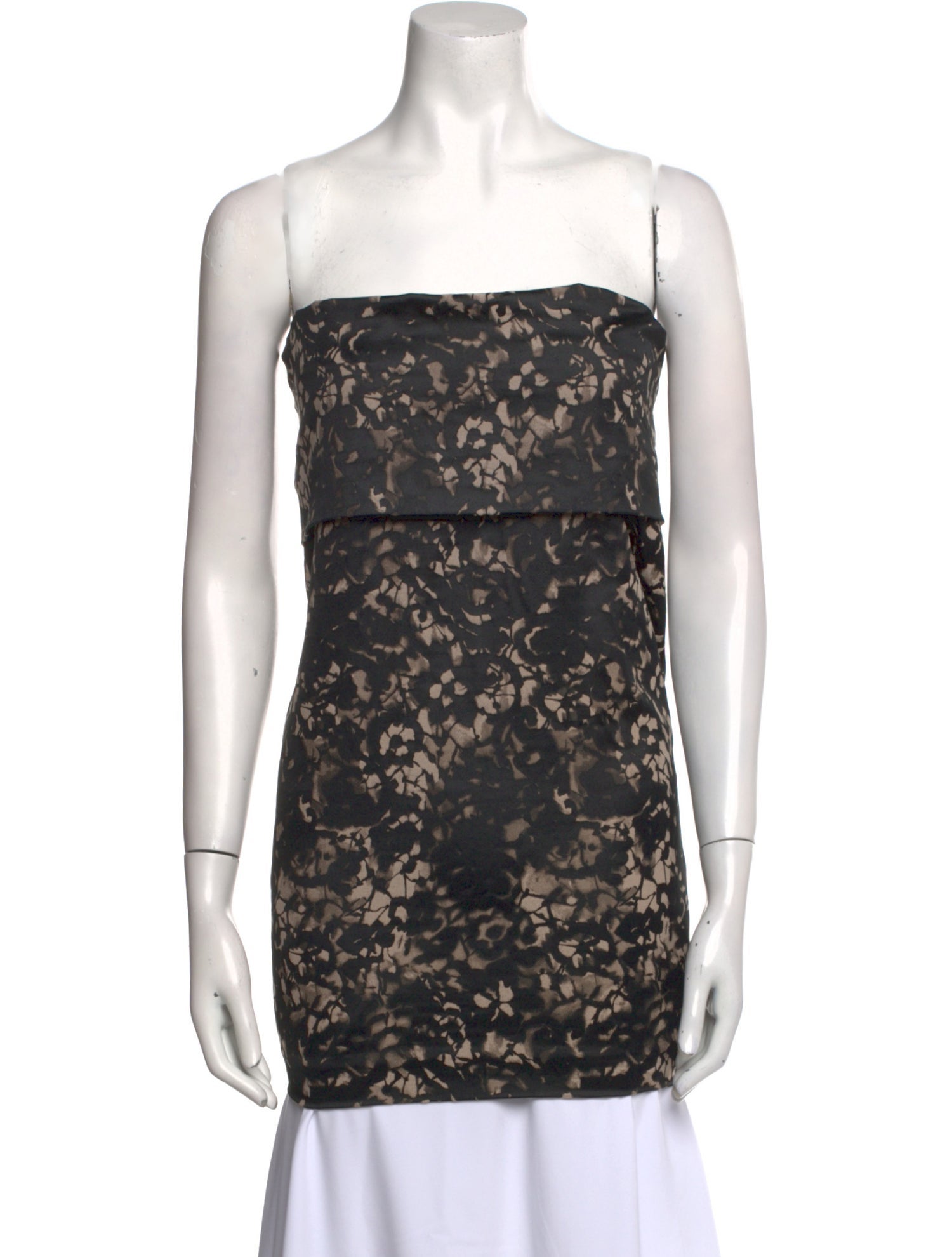 Donna Karan Printed Square Neckline Tunic