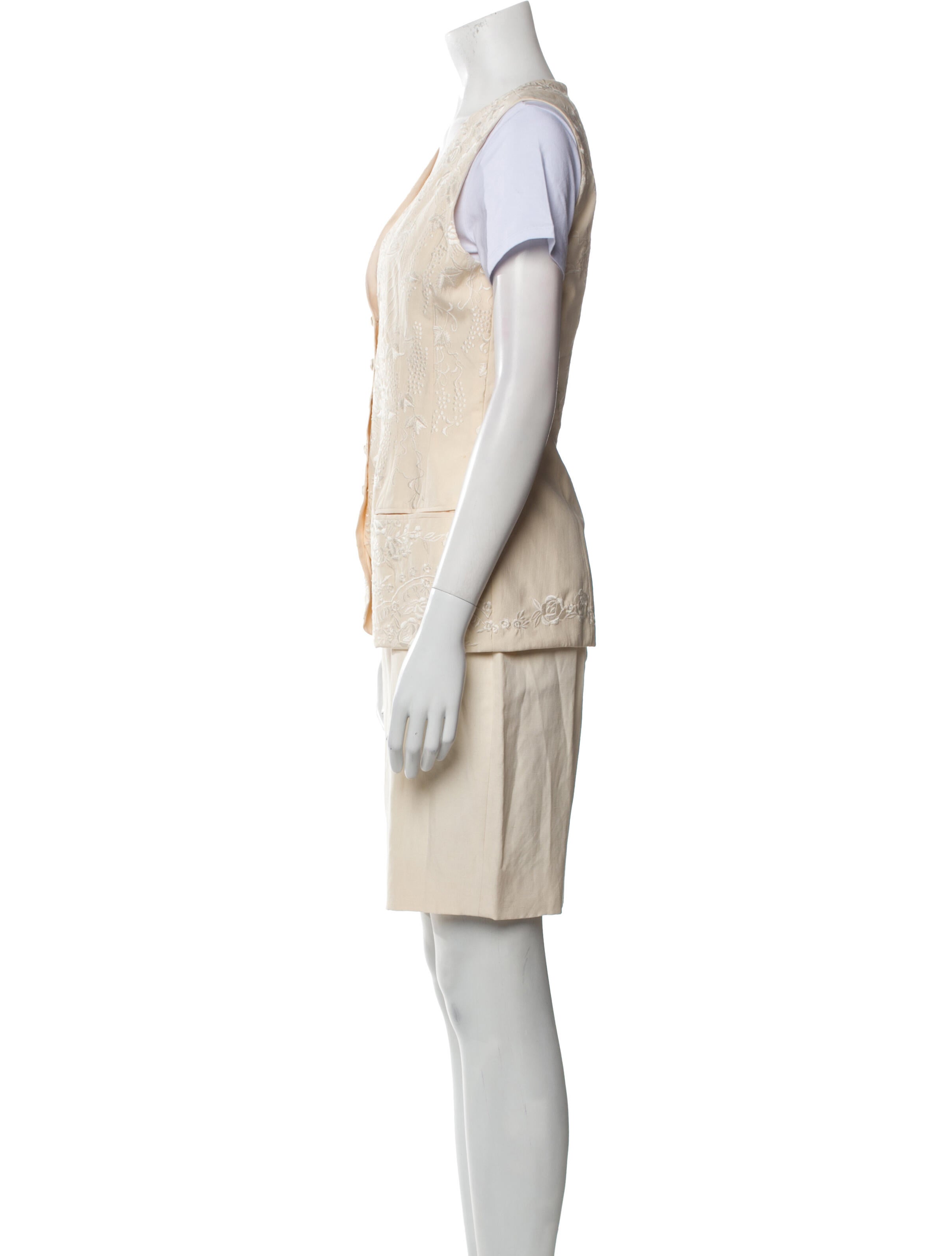 Donna Karan Silk Patterned Skirt Set