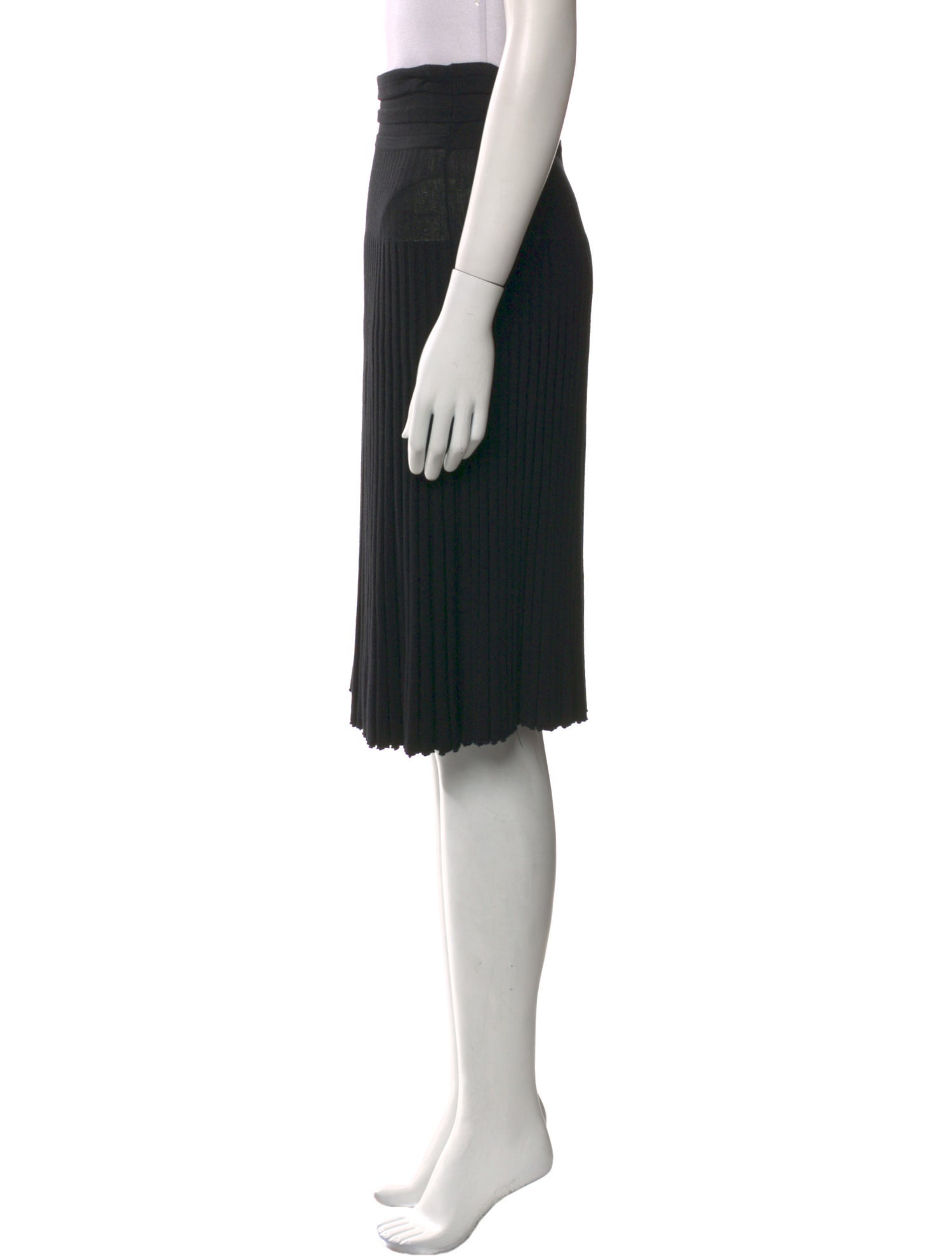 Donna Karan Pleated Accents Knee-Length Skirt