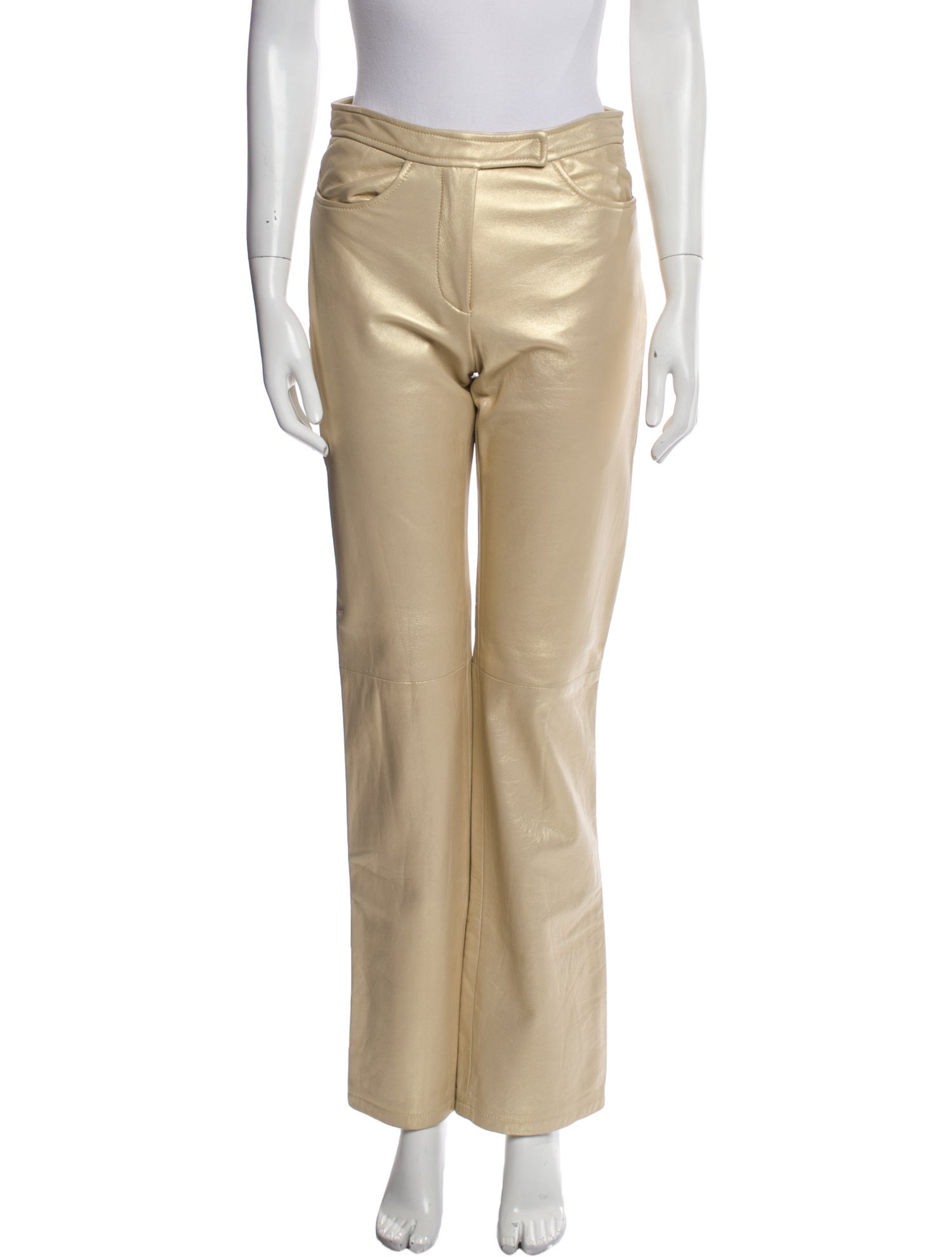 Donna Karan Leather Straight Leg Pants w/ Tags