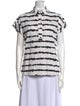Donna Karan Tie-Dye Print Short Sleeve Button-Up Top