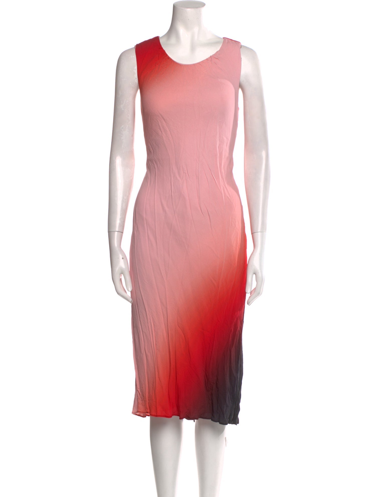 Donna Karan Scoop Neck Midi Length Dress