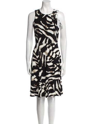 Donna Karan Dresses Animal Print Knee-Length Dress XS