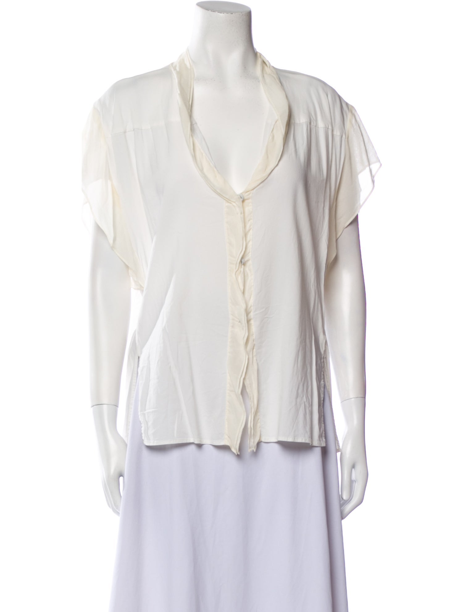 Donna Karan Silk V-Neck Blouse