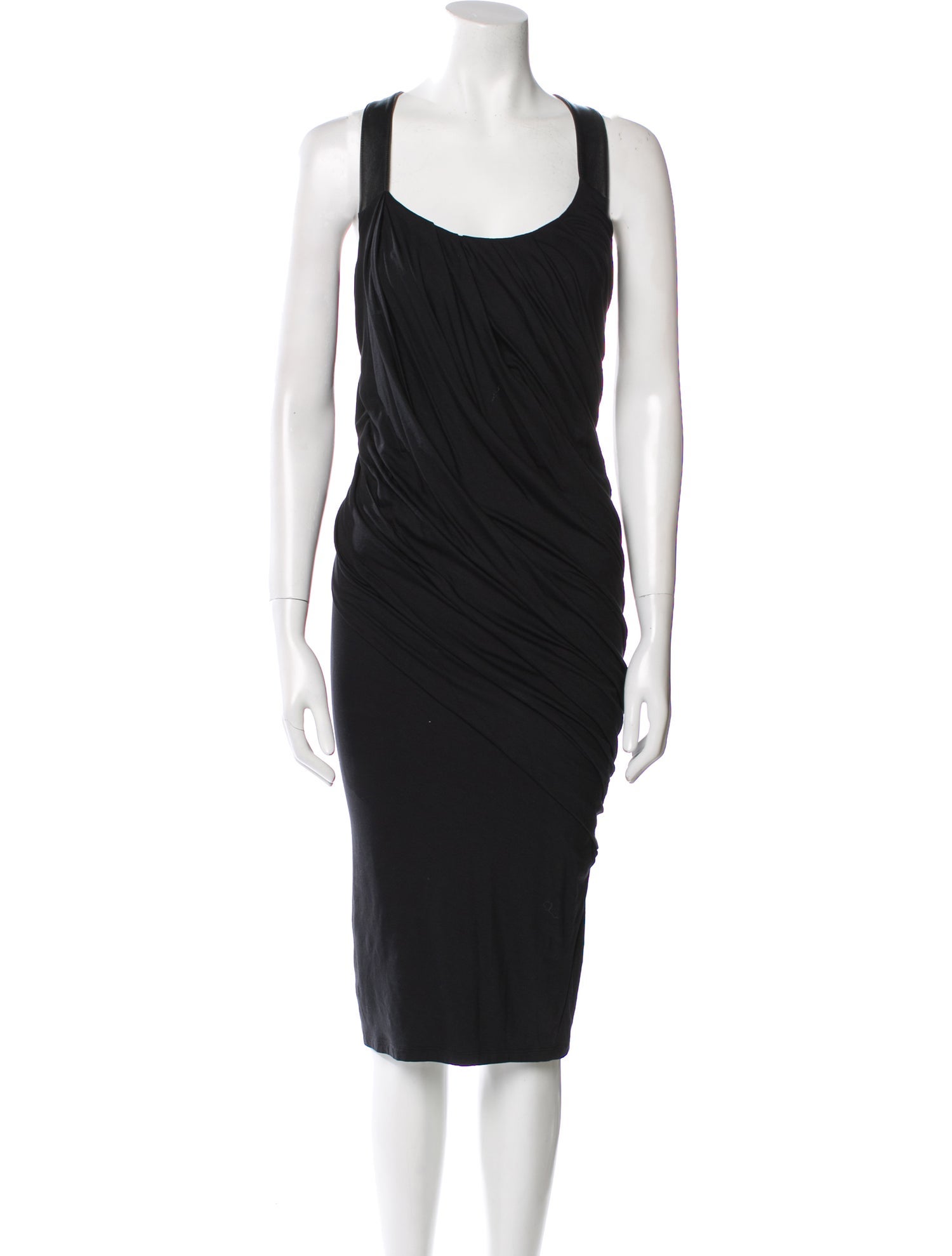Donna Karan Scoop Neck Midi Length Dress